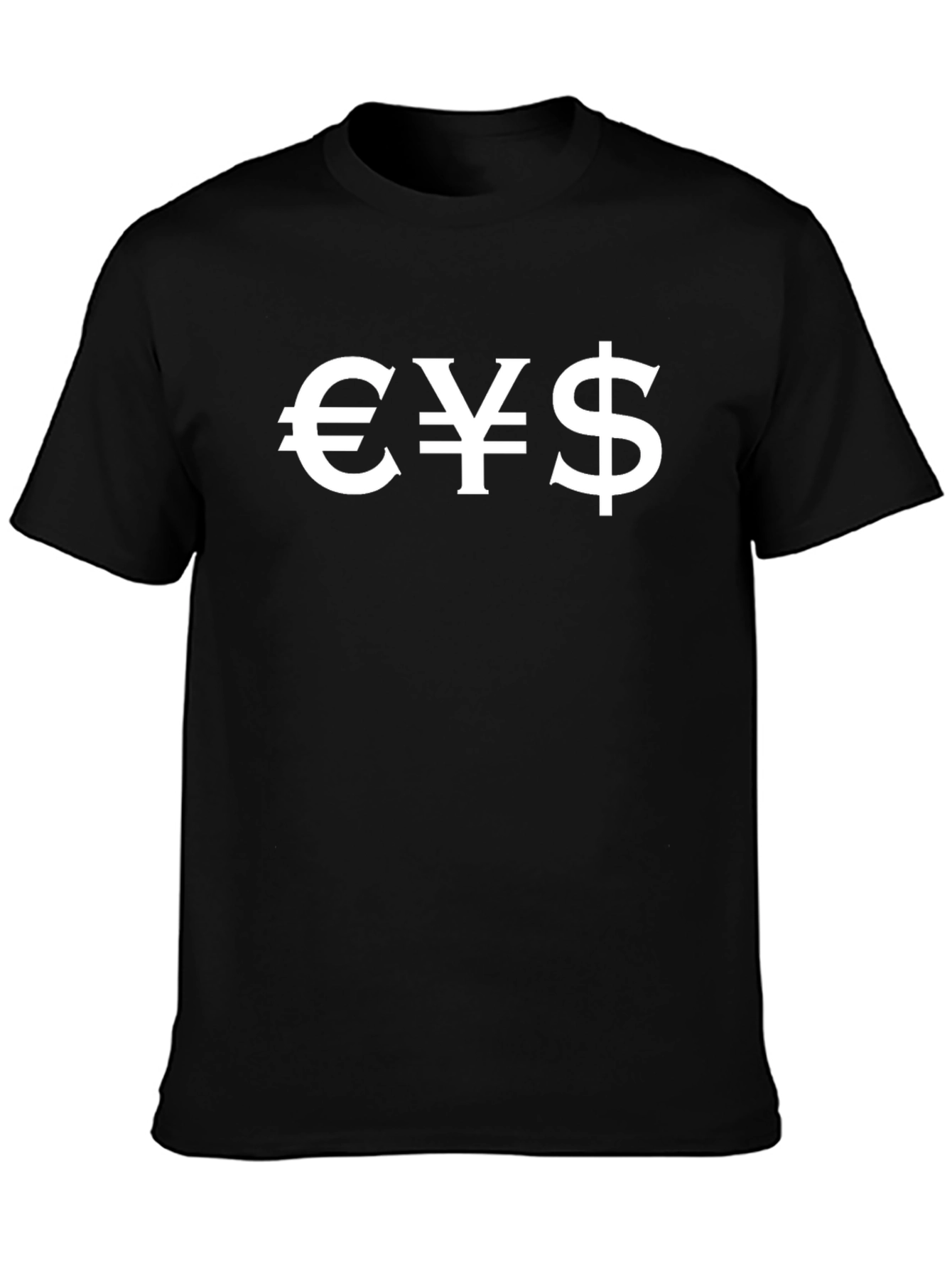 Currency Symbol Graphic Tee - Euro Yen Dollar