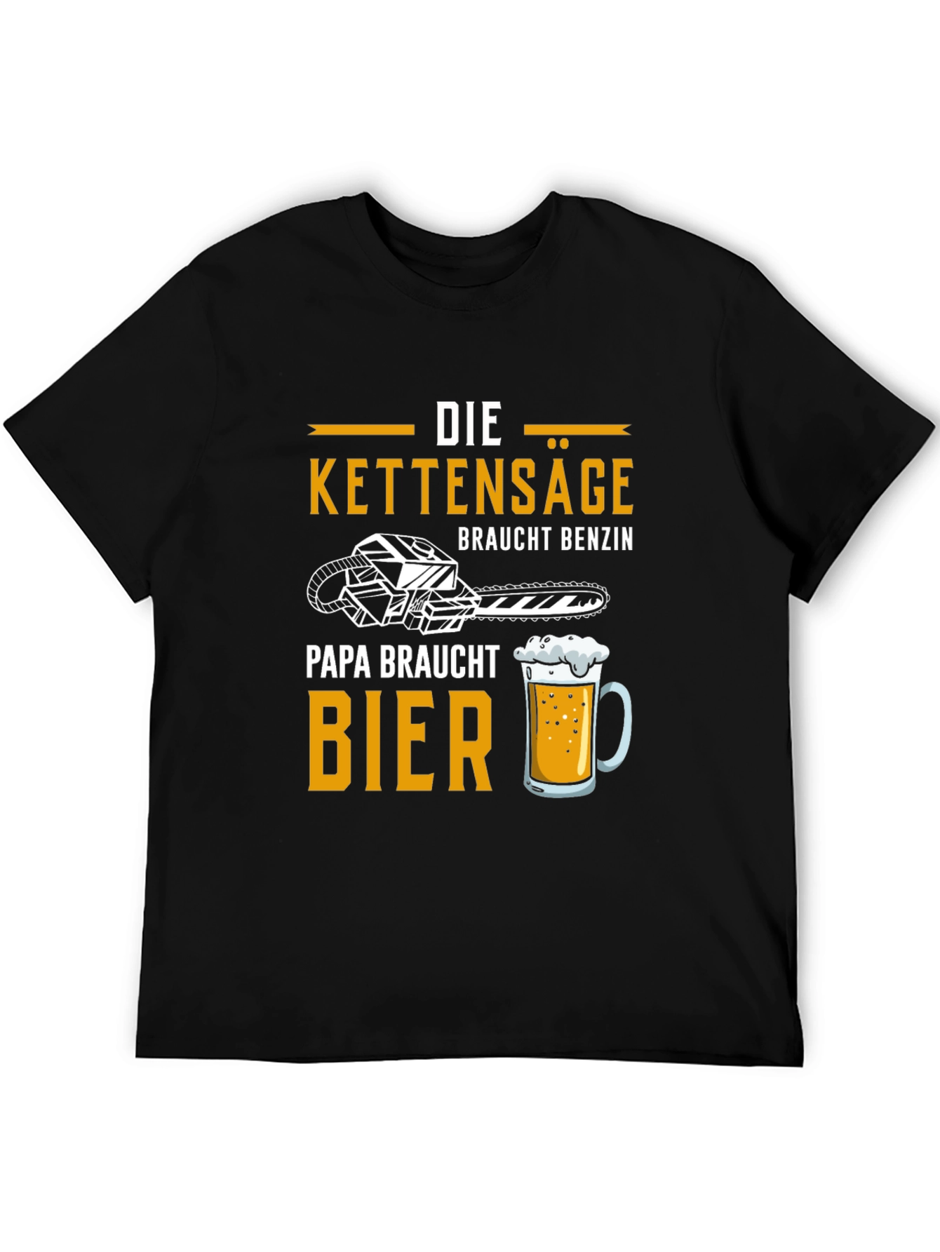 Chainsaw & Beer T-Shirt - Papa Needs a Beer