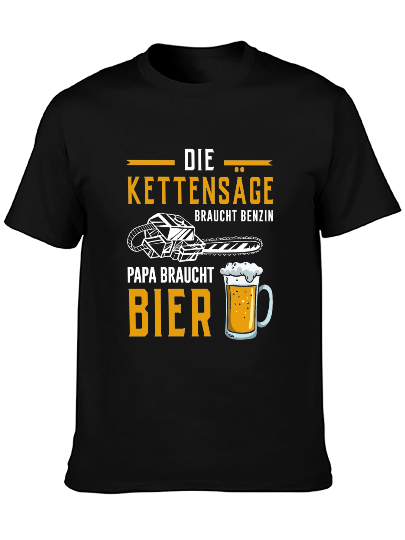 Chainsaw & Beer T-Shirt - Papa Needs a Beer