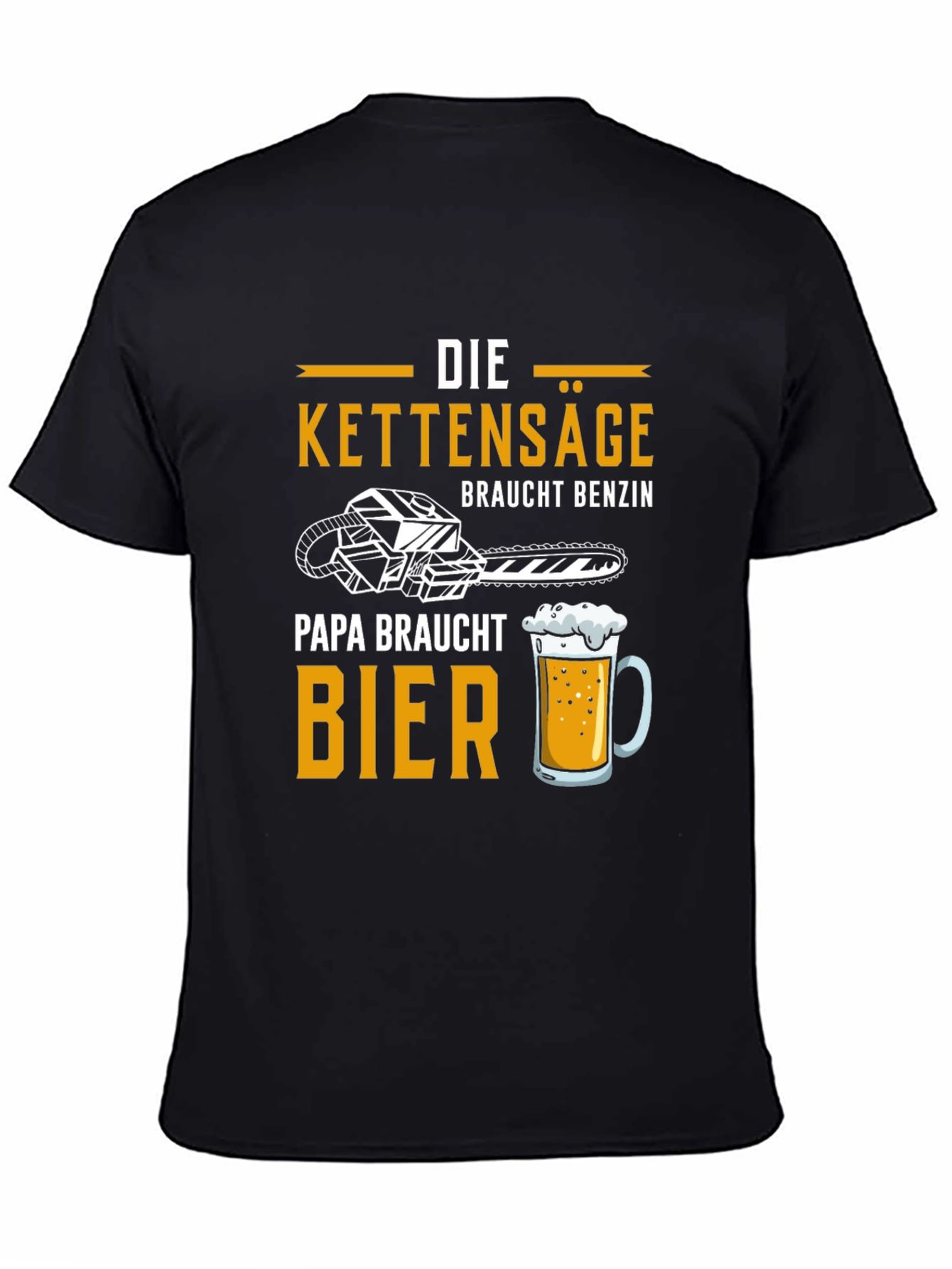 Chainsaw & Beer T-Shirt - Papa Needs a Beer