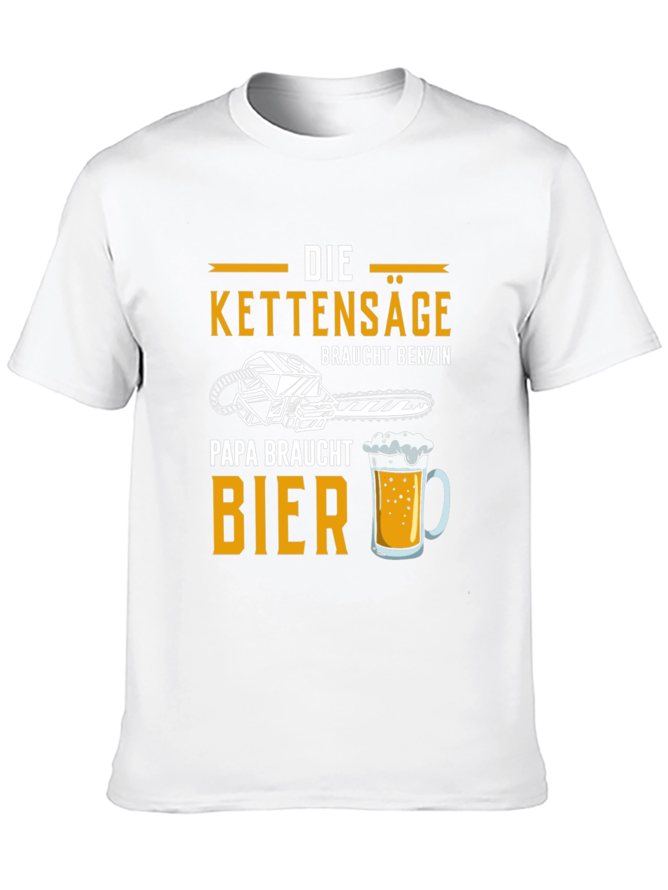 Chainsaw & Beer T-Shirt - Papa Needs a Beer