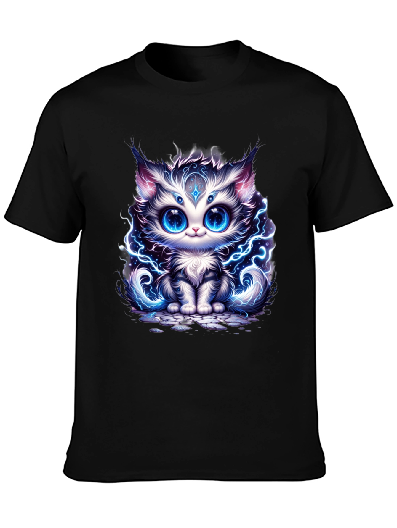 Mystical Cat T-Shirt - Cosmic Kitten Design