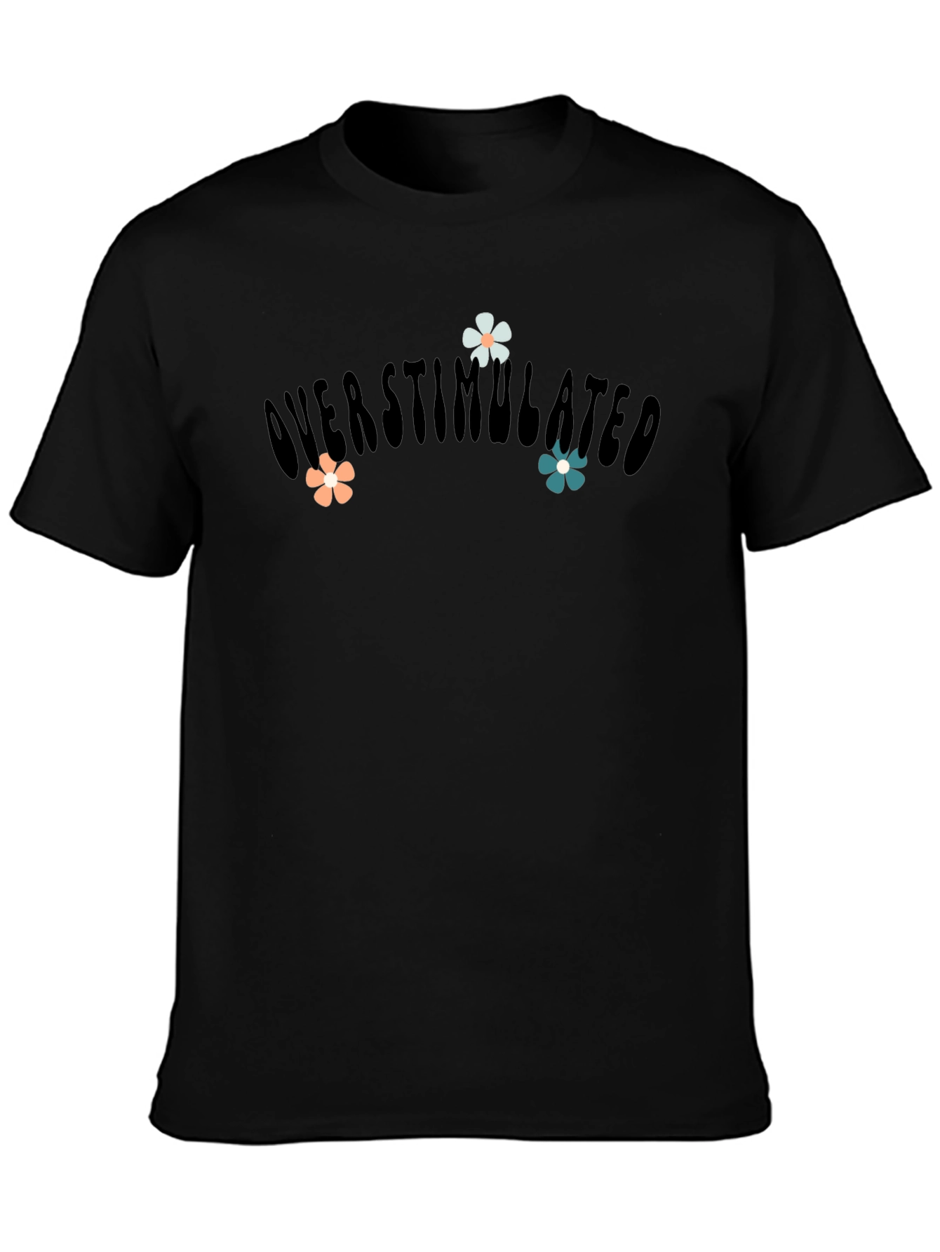 Overstimulated Floral Graphic Tee - Black