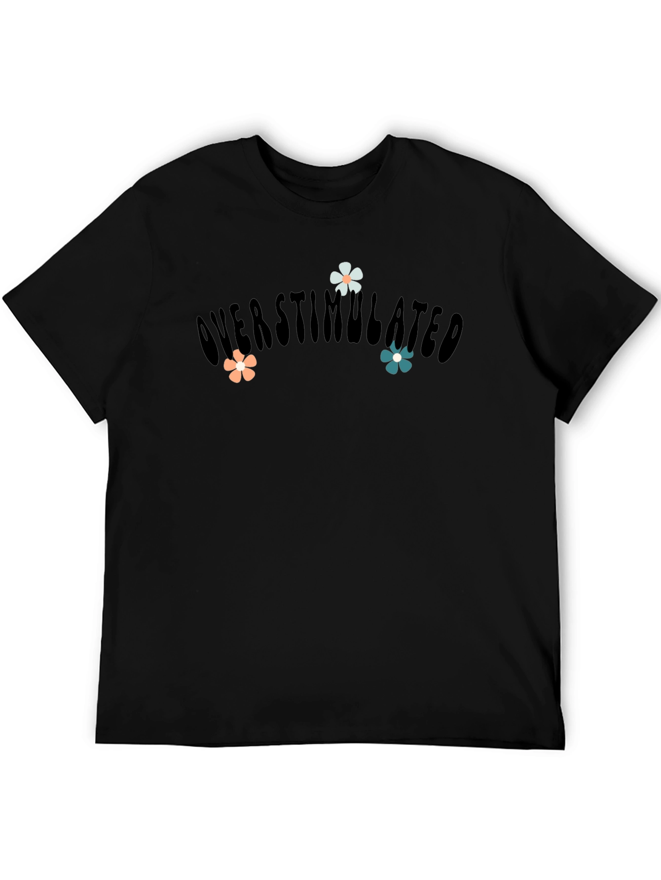 Overstimulated Floral Graphic Tee - Black