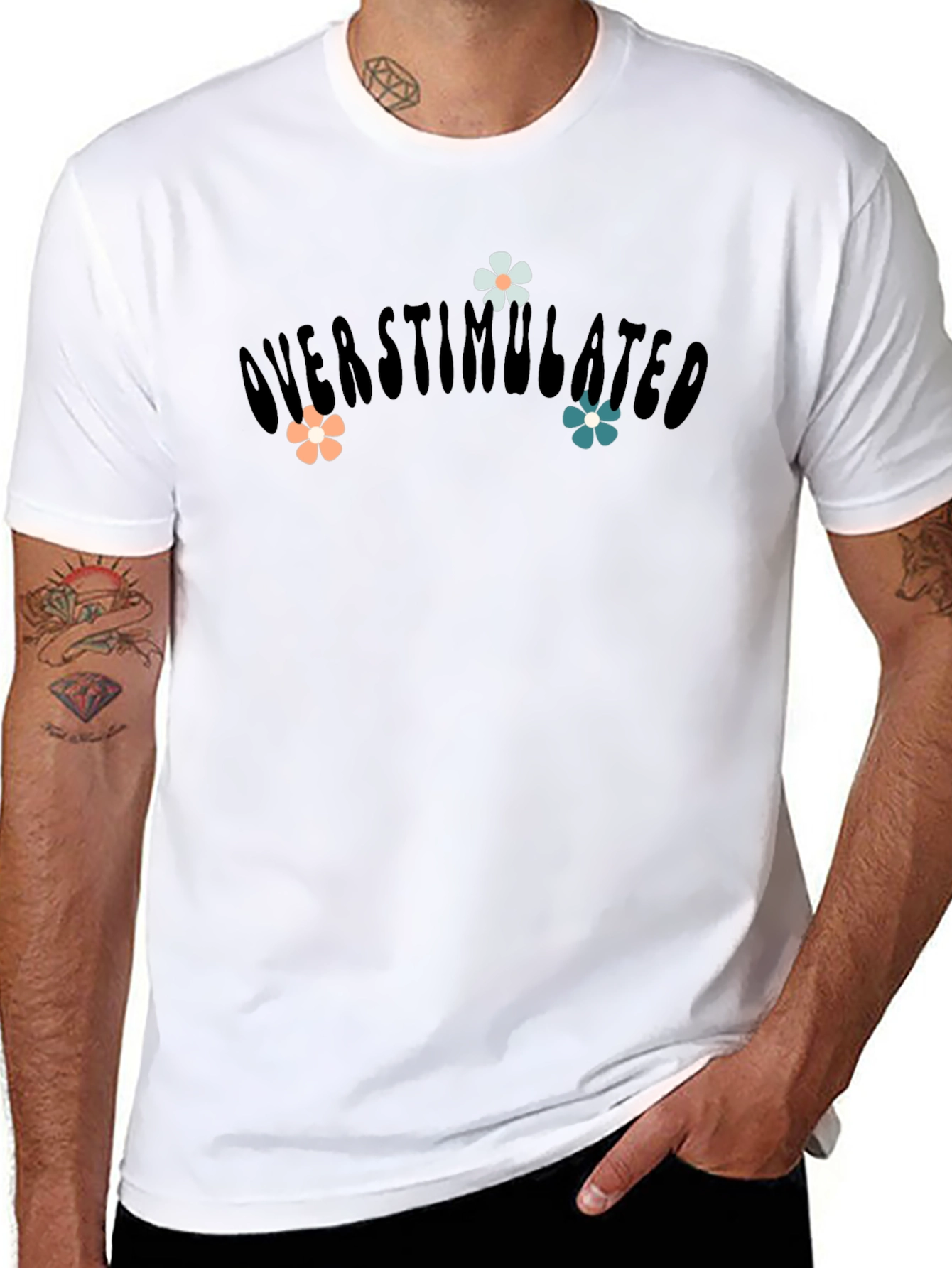 Overstimulated Floral Graphic Tee - Black