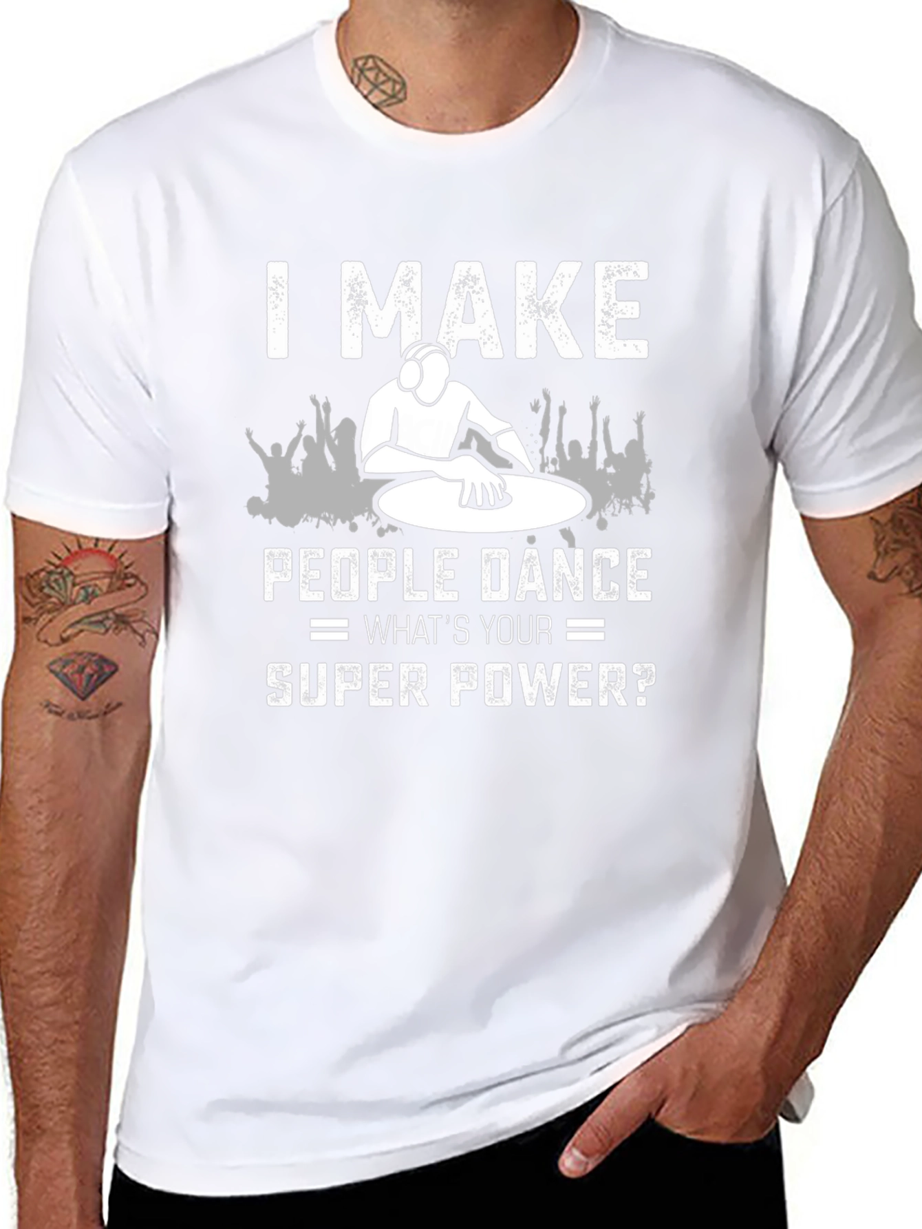 DJ Superpower Graphic T-Shirt - Dance Music Fan Tee