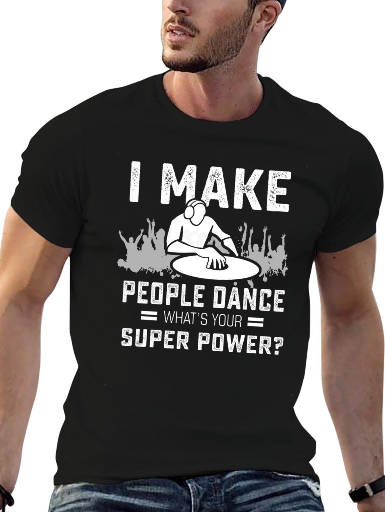 DJ Superpower Graphic T-Shirt - Dance Music Fan Tee