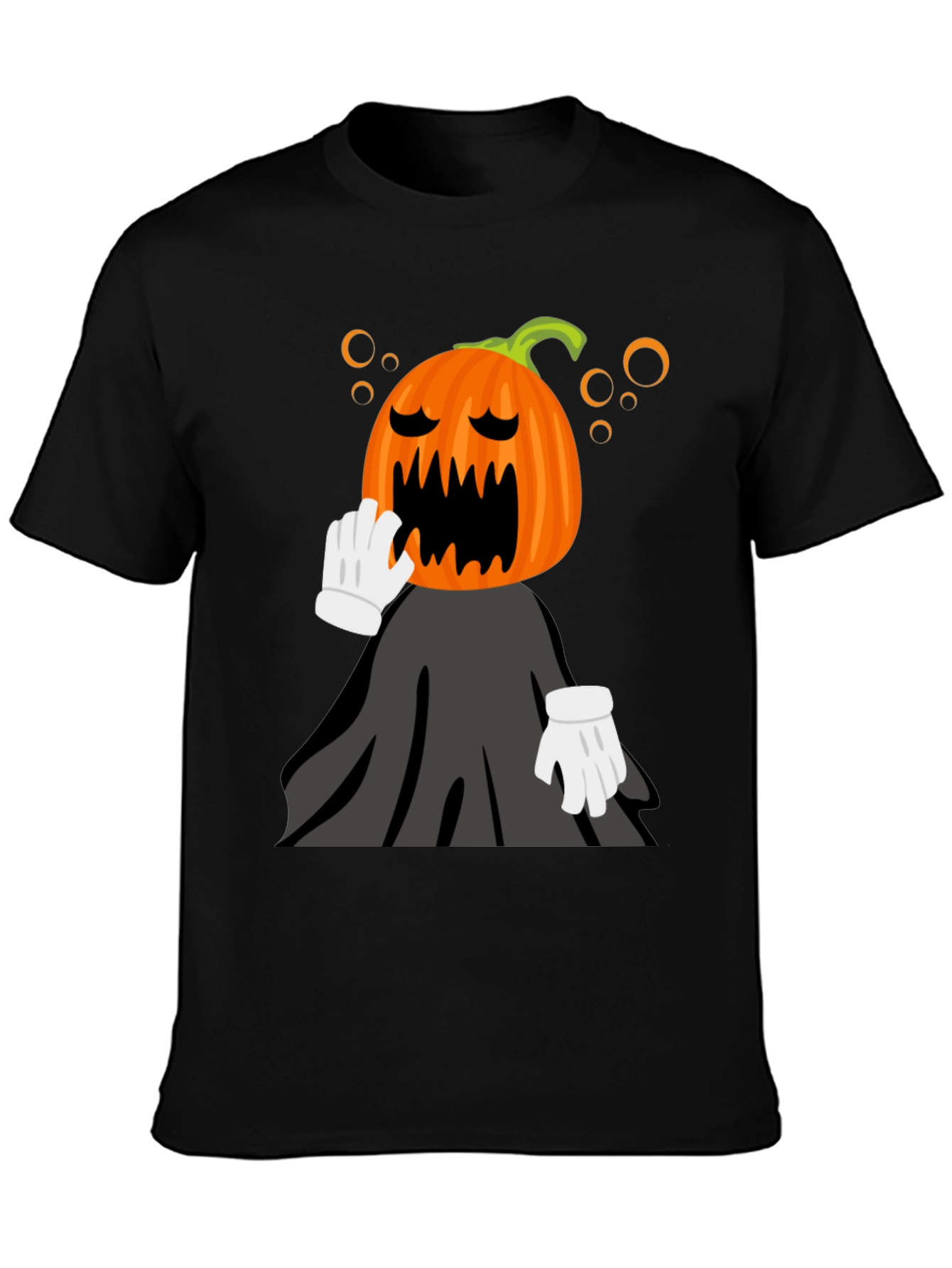 Pumpkin Head Character Black T-Shirt