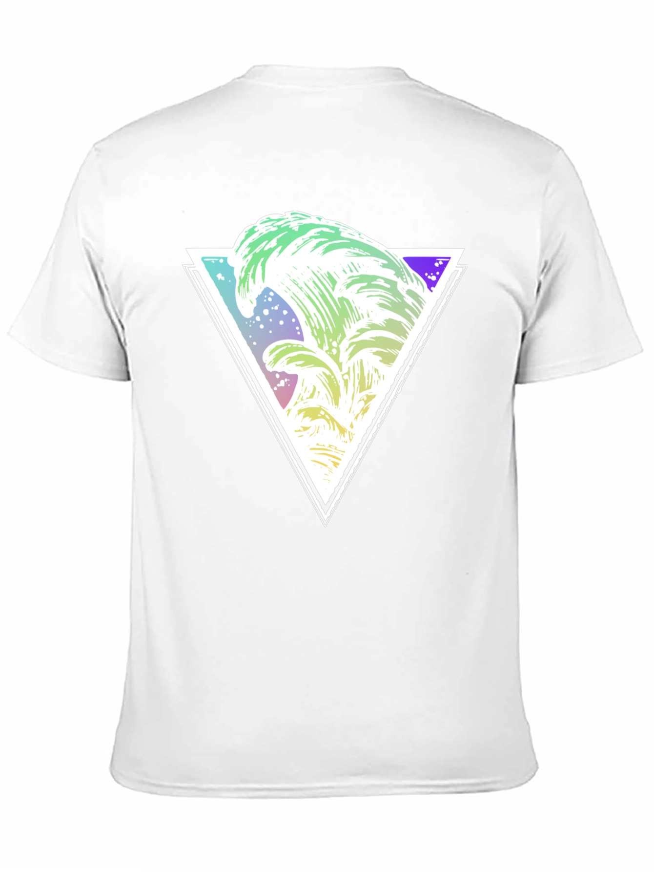 Geometric Wave Graphic Tee - Black Cotton Shirt