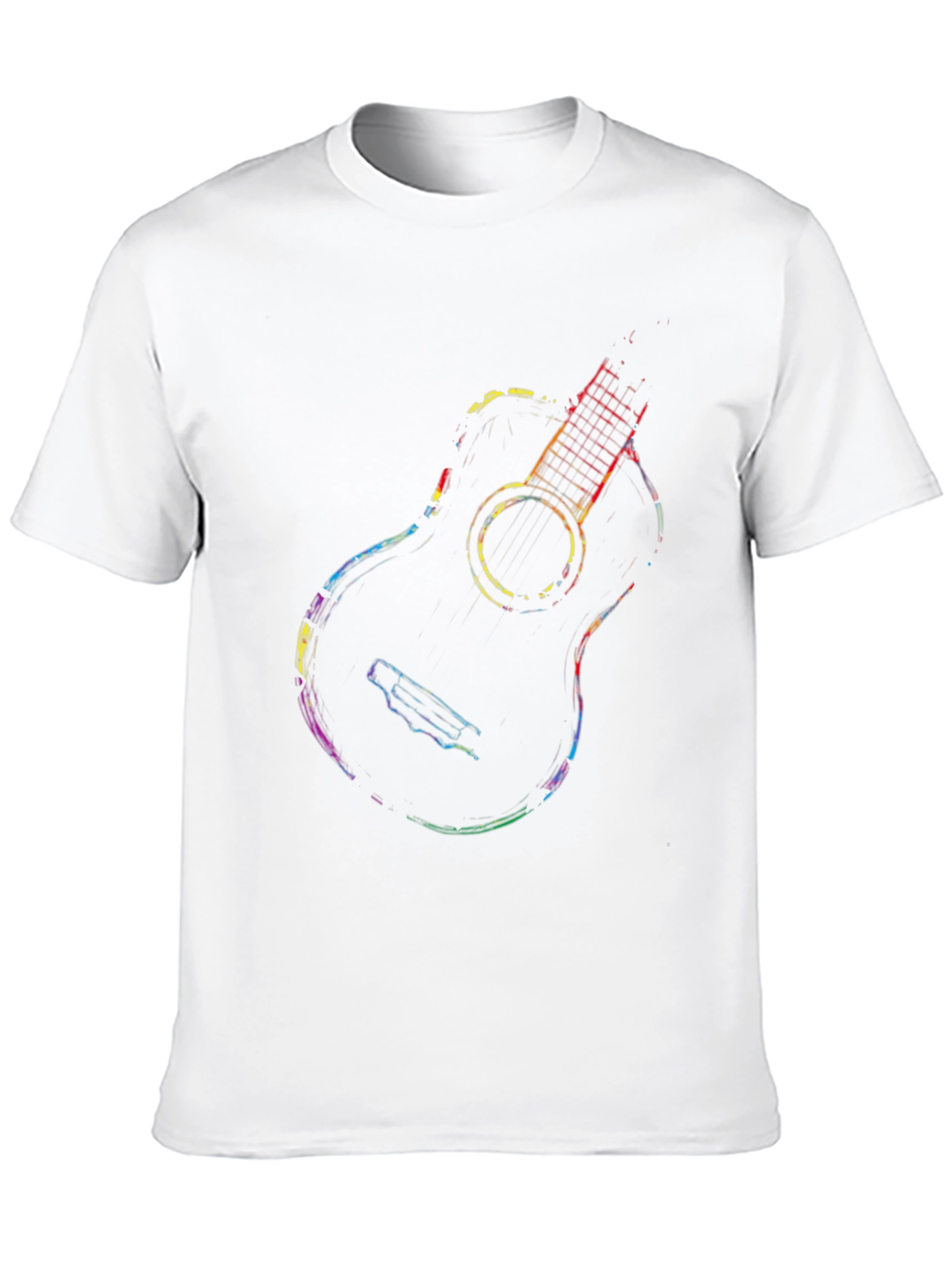 Rainbow Guitar Graphic Black T-Shirt