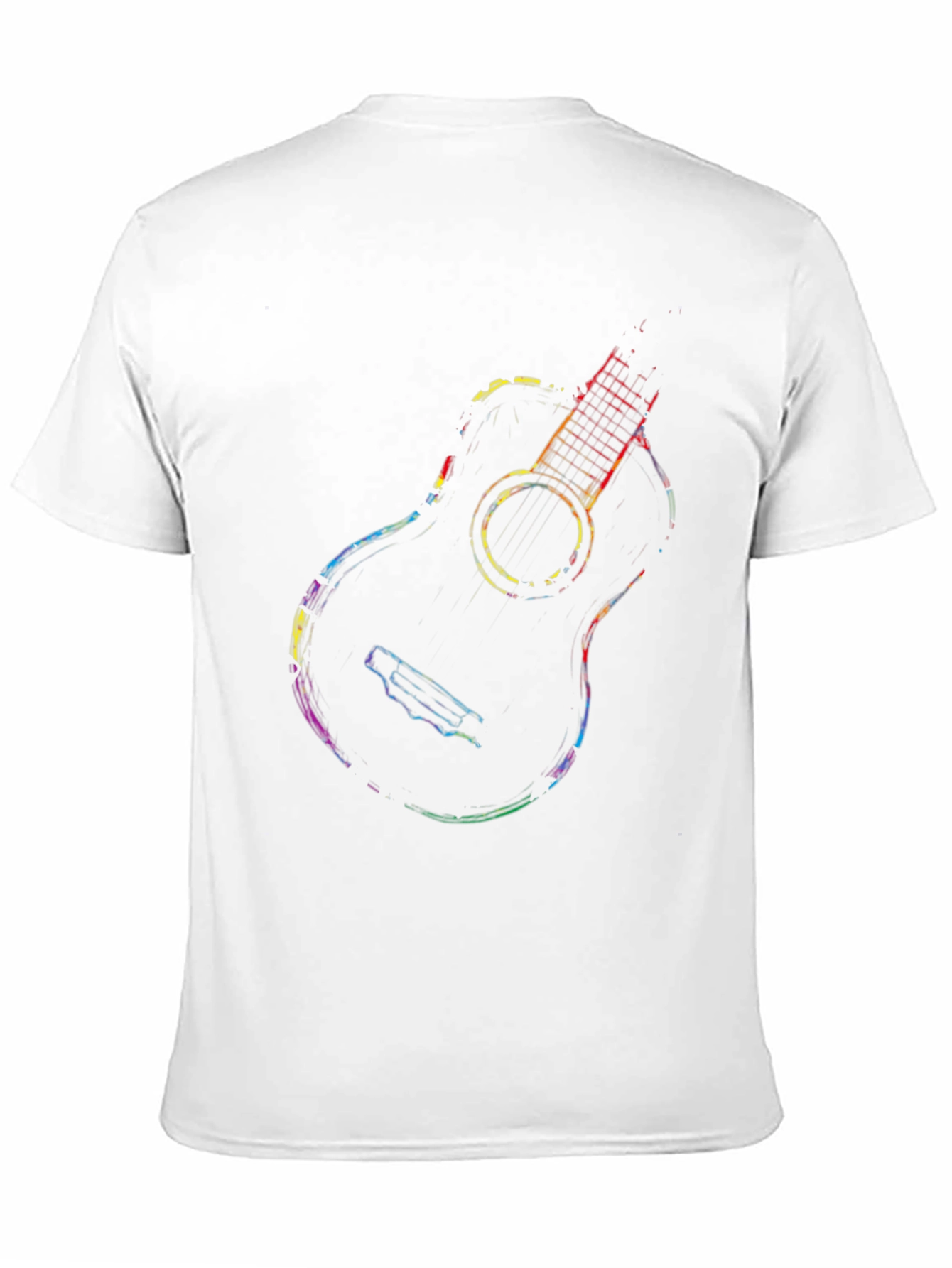 Rainbow Guitar Graphic Black T-Shirt