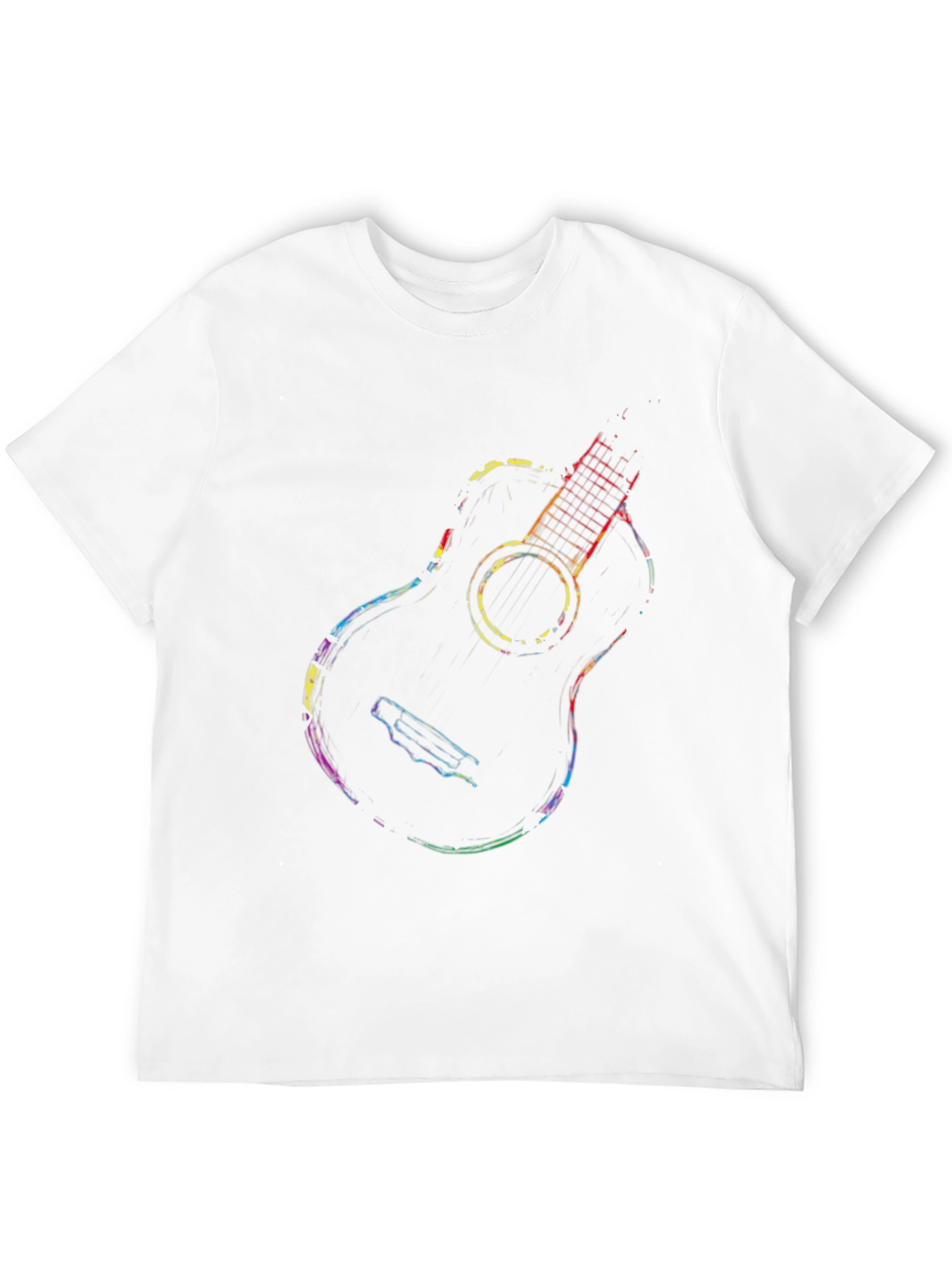 Rainbow Guitar Graphic Black T-Shirt