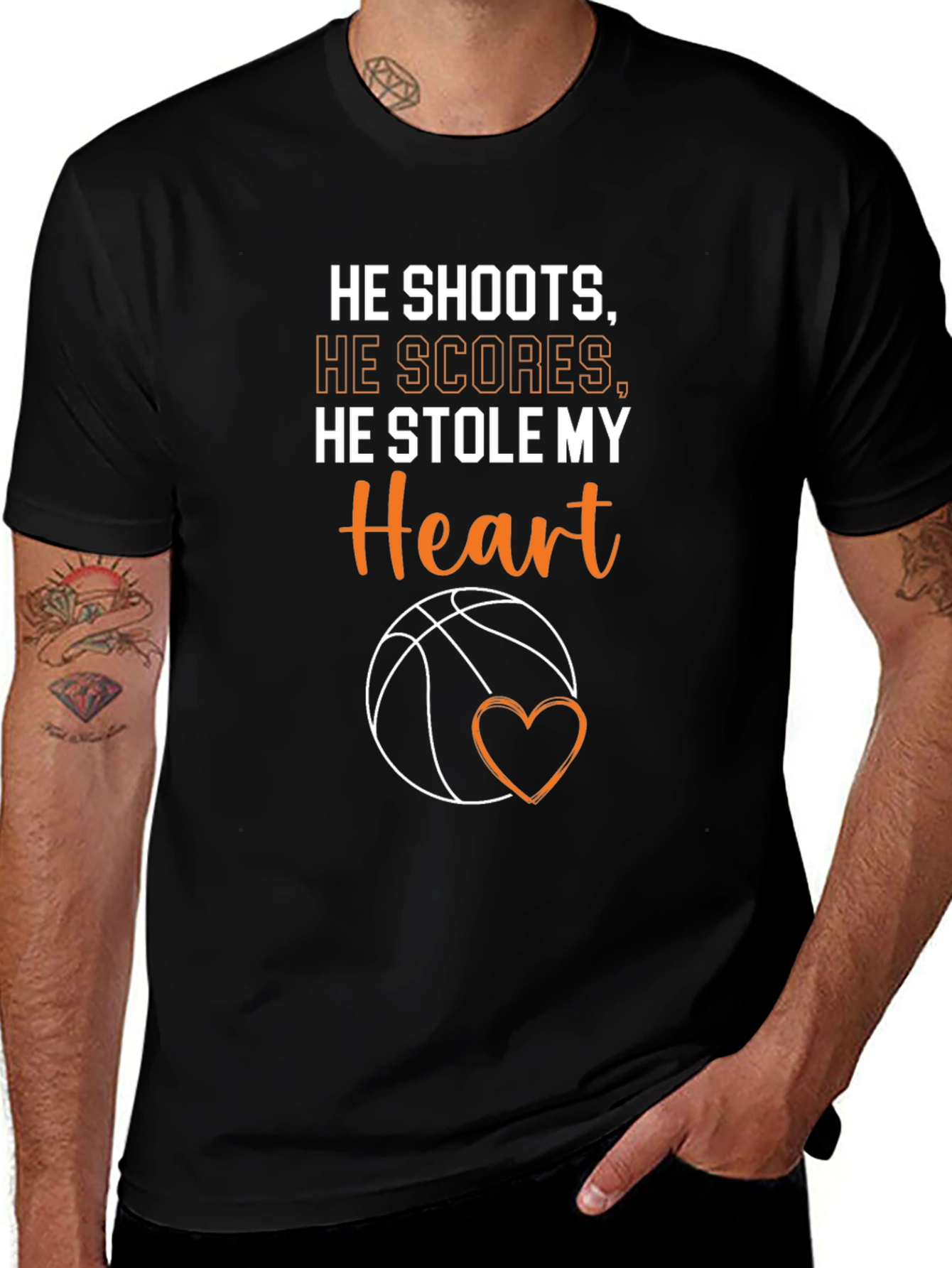 Basketball Heart Valentine T-Shirt