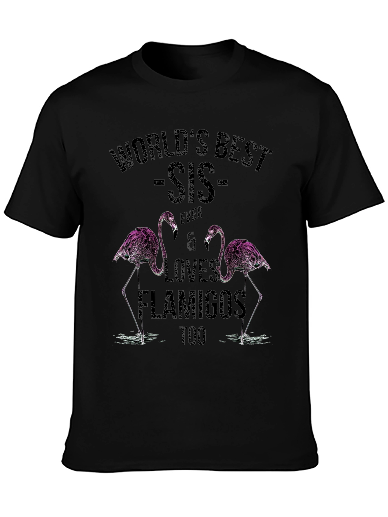 Worlds Best Sis Flamingo T-Shirt