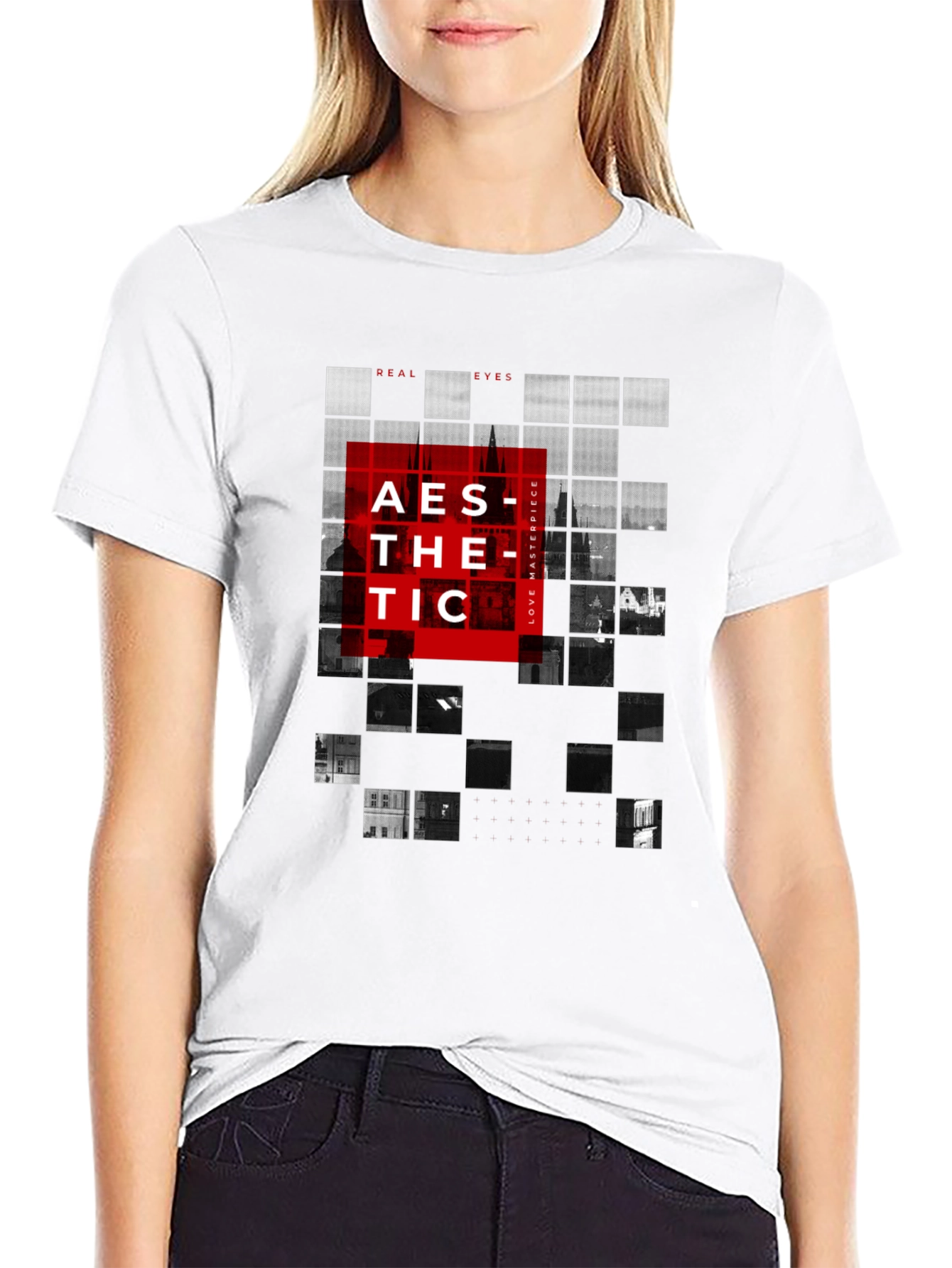 Aesthetic Grid Graphic Tee - Modern Style