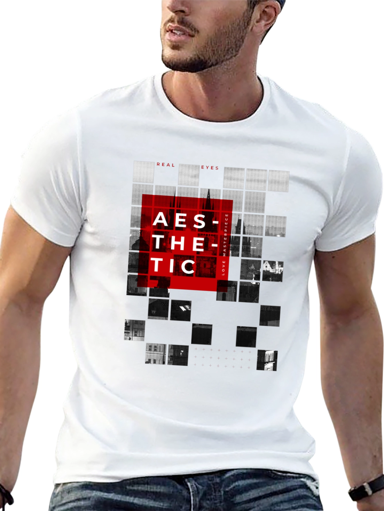 Aesthetic Grid Graphic Tee - Modern Style