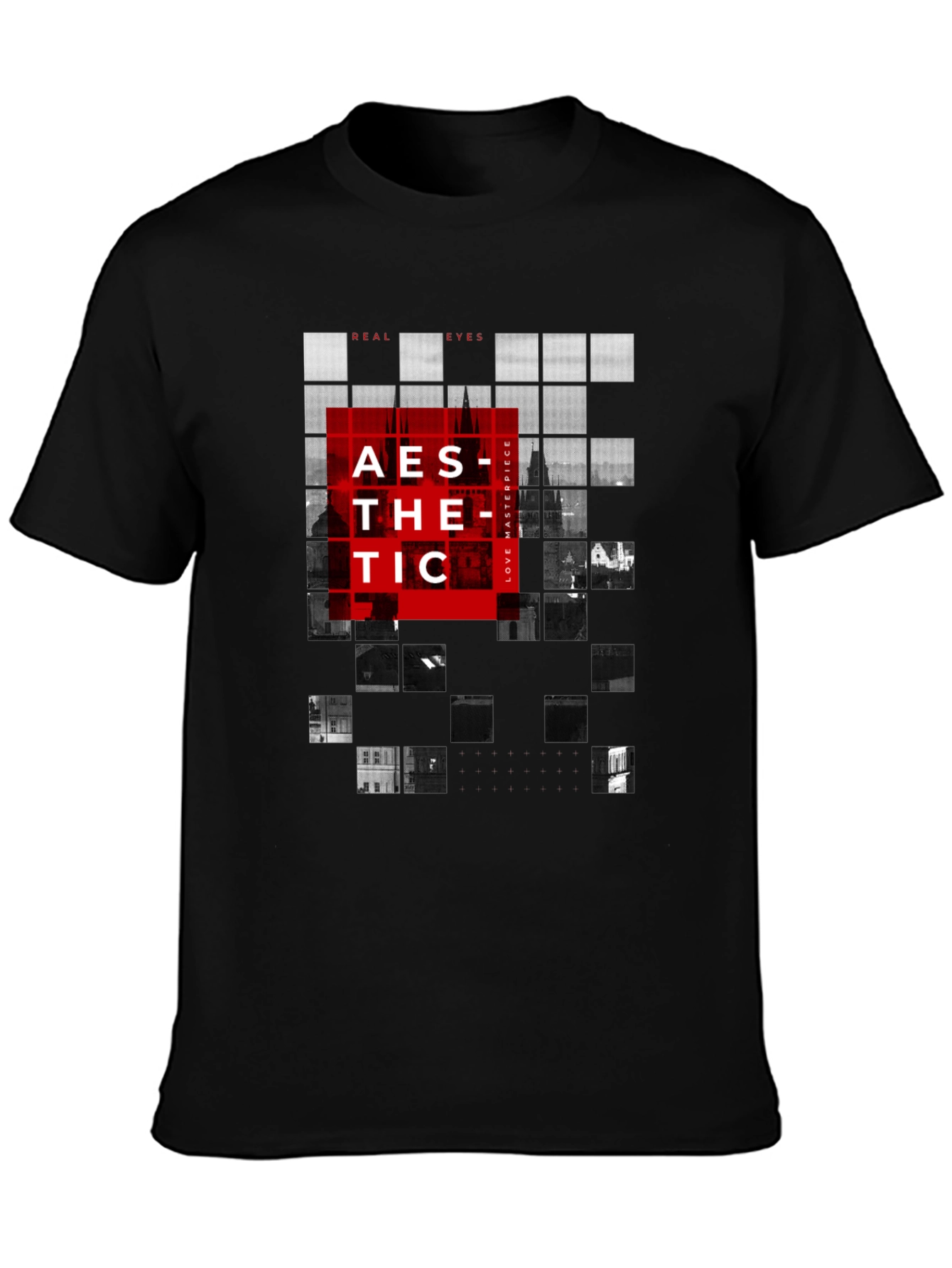 Aesthetic Grid Graphic Tee - Modern Style