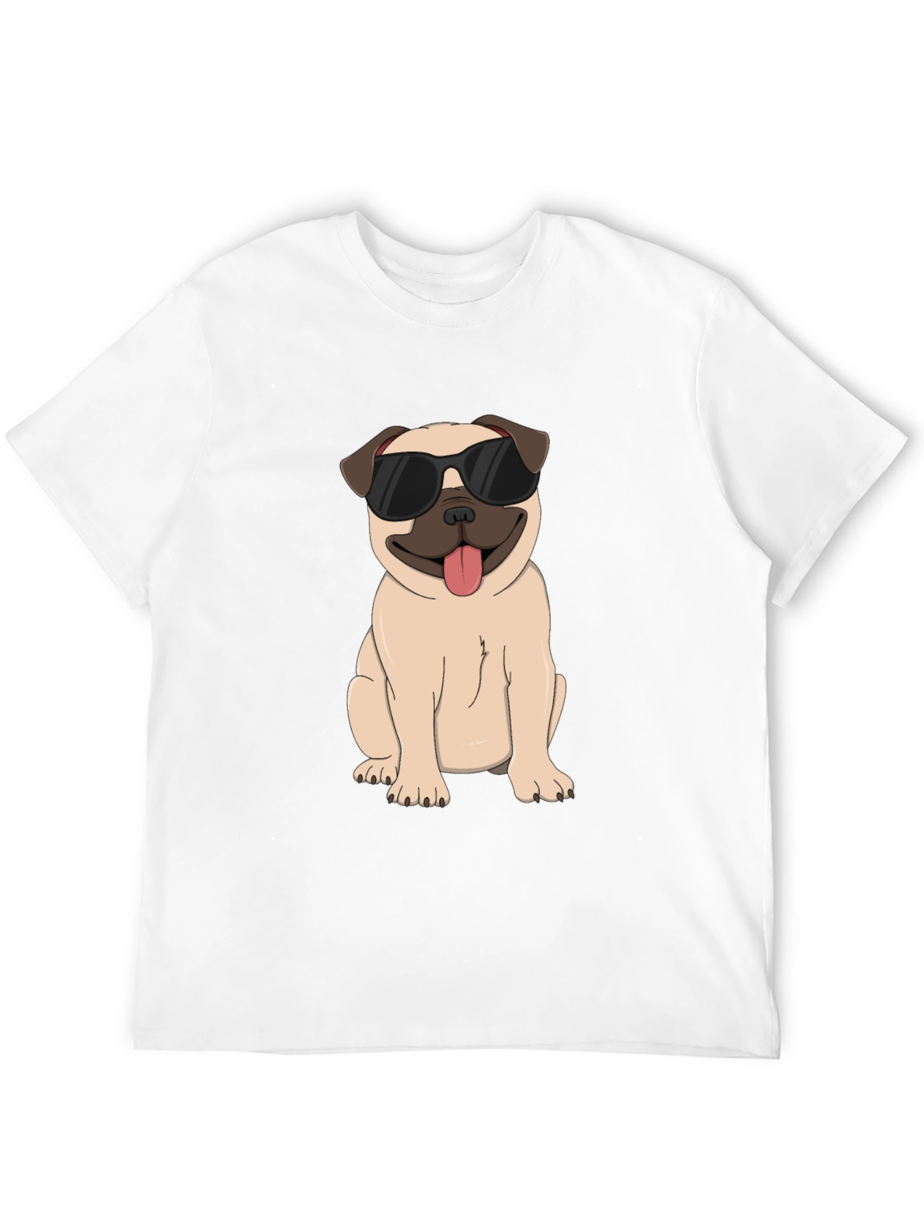 Cool Pug Graphic Tee - Black Cotton T-Shirt