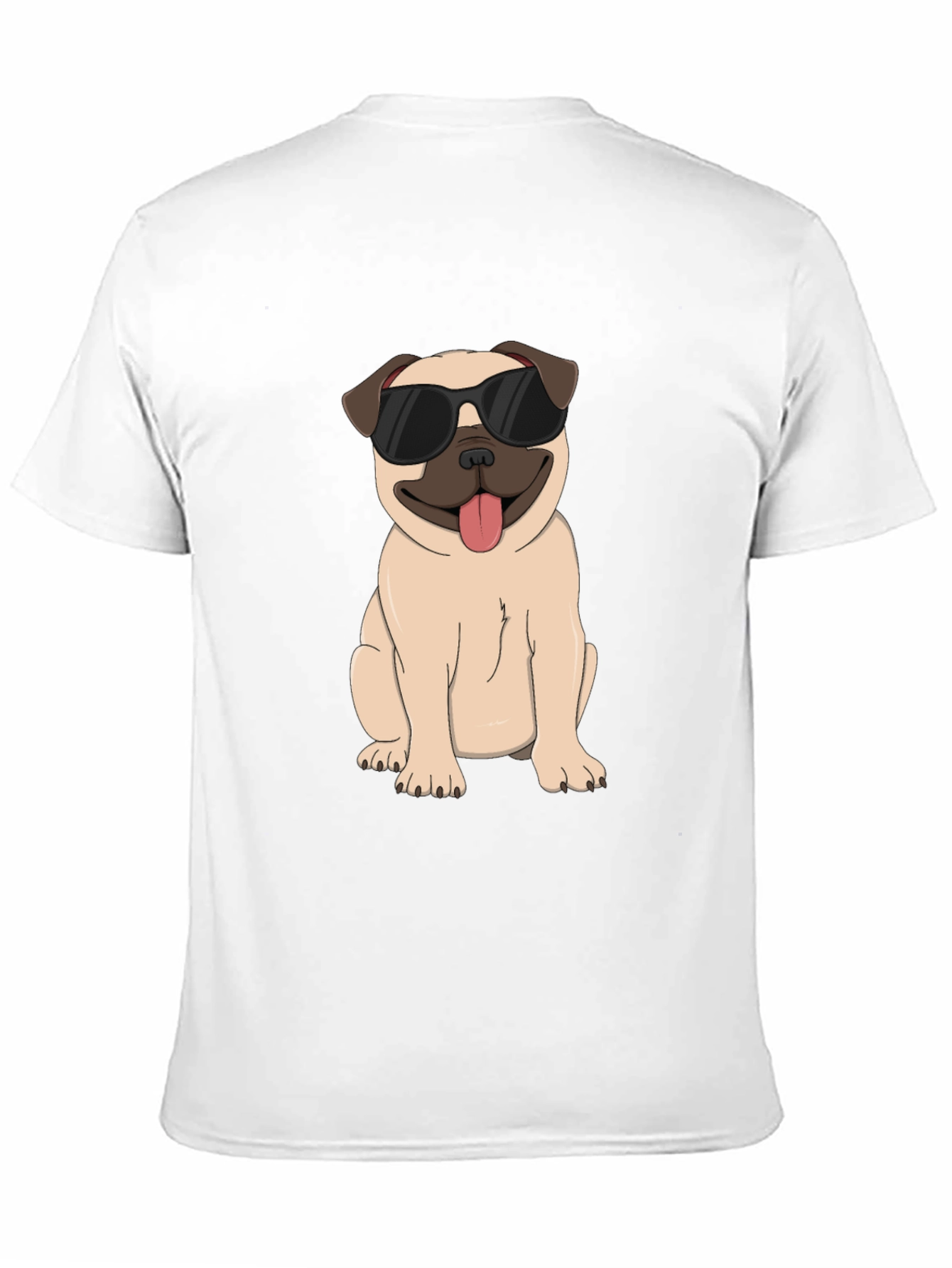 Cool Pug Graphic Tee - Black Cotton T-Shirt