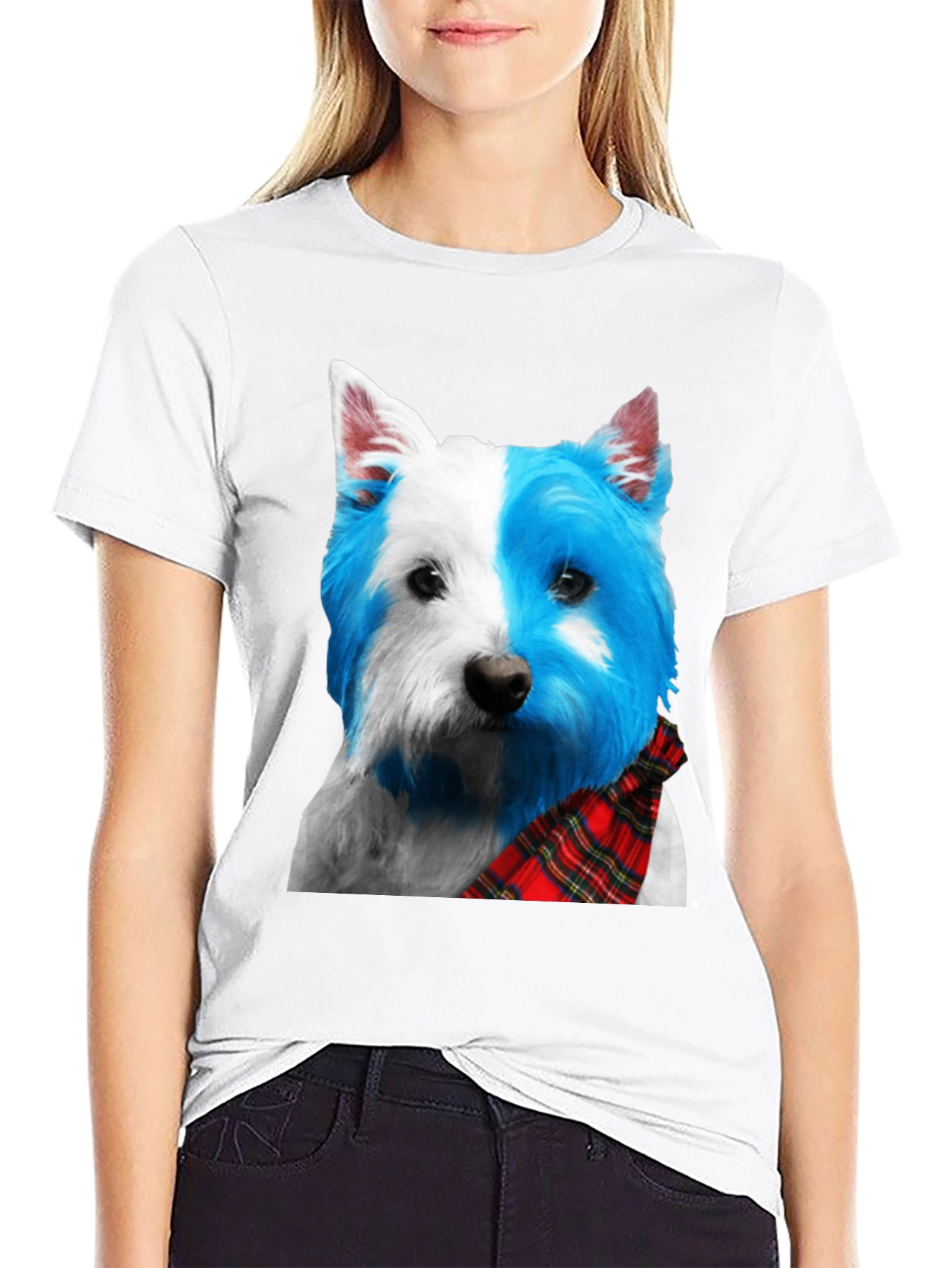 Dog Breed Plaid Scarf Tee