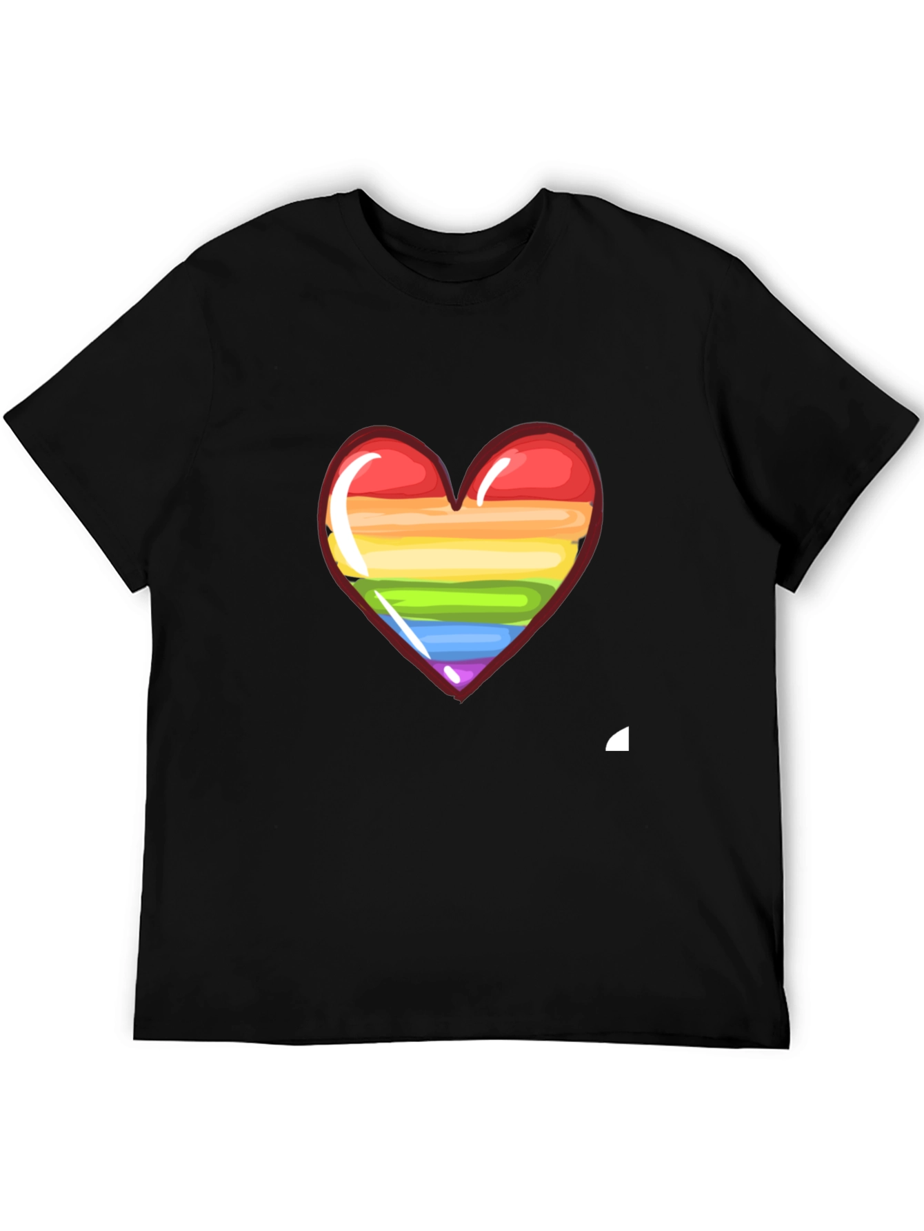 LGBT Pride Heart Graphic Tee - Black