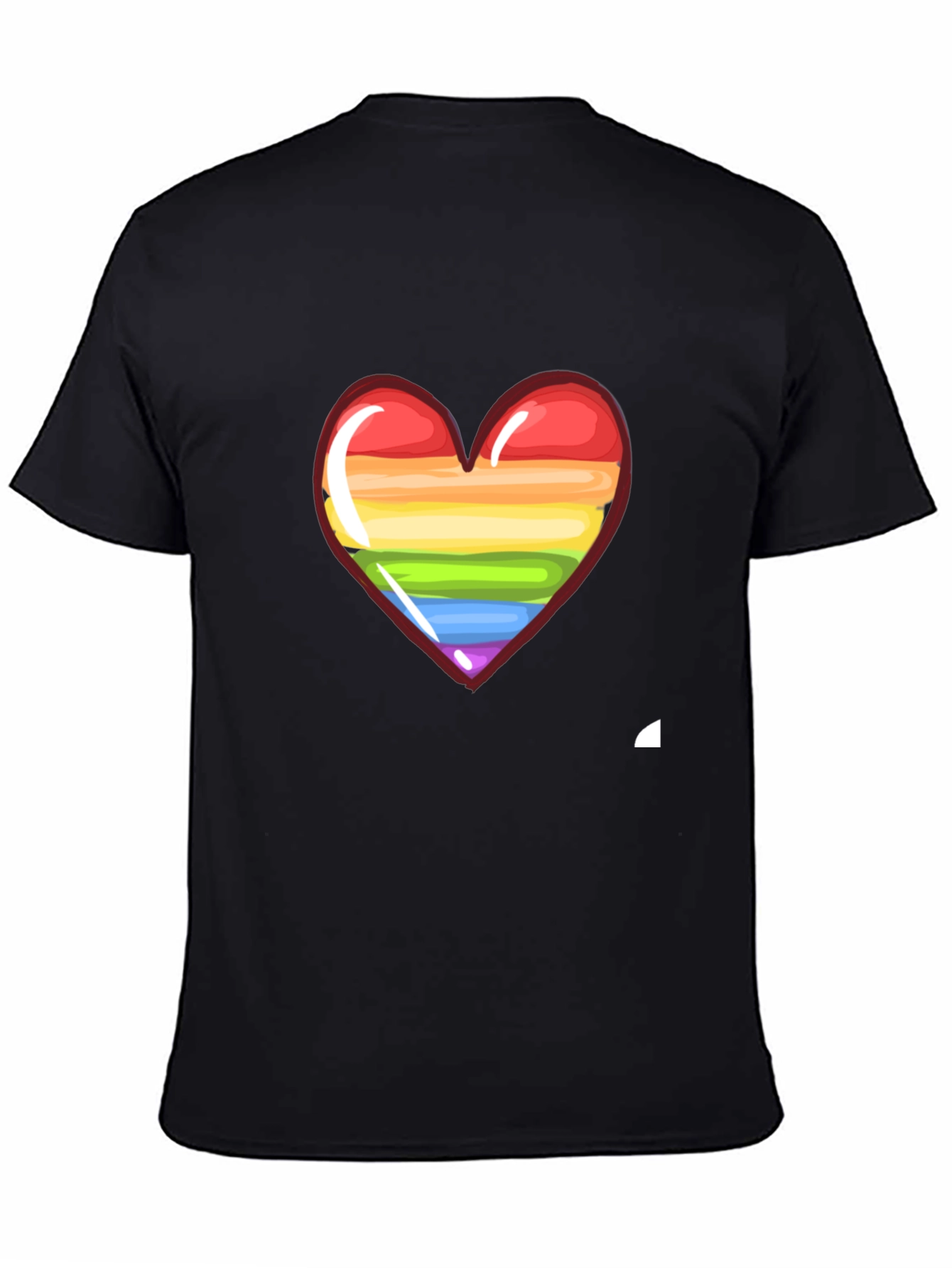 LGBT Pride Heart Graphic Tee - Black