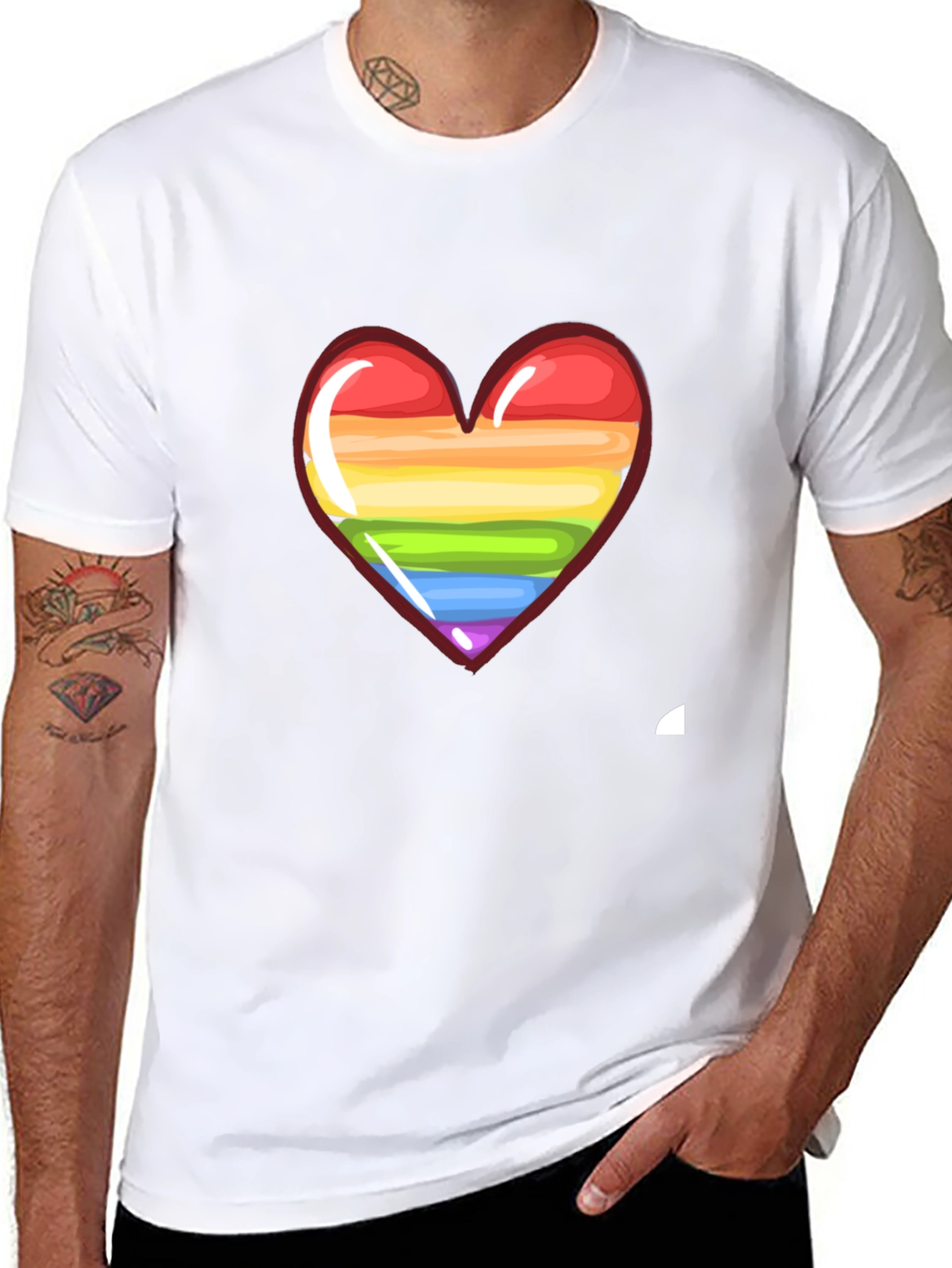 LGBT Pride Heart Graphic Tee - Black