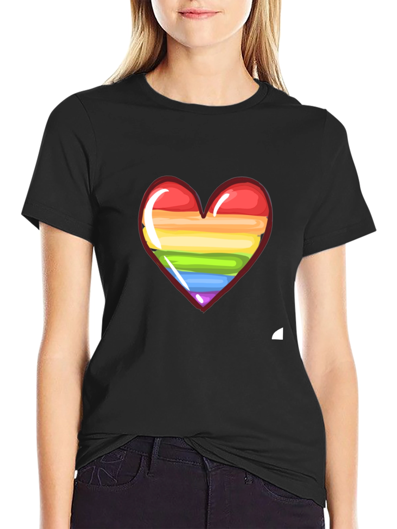 LGBT Pride Heart Graphic Tee - Black