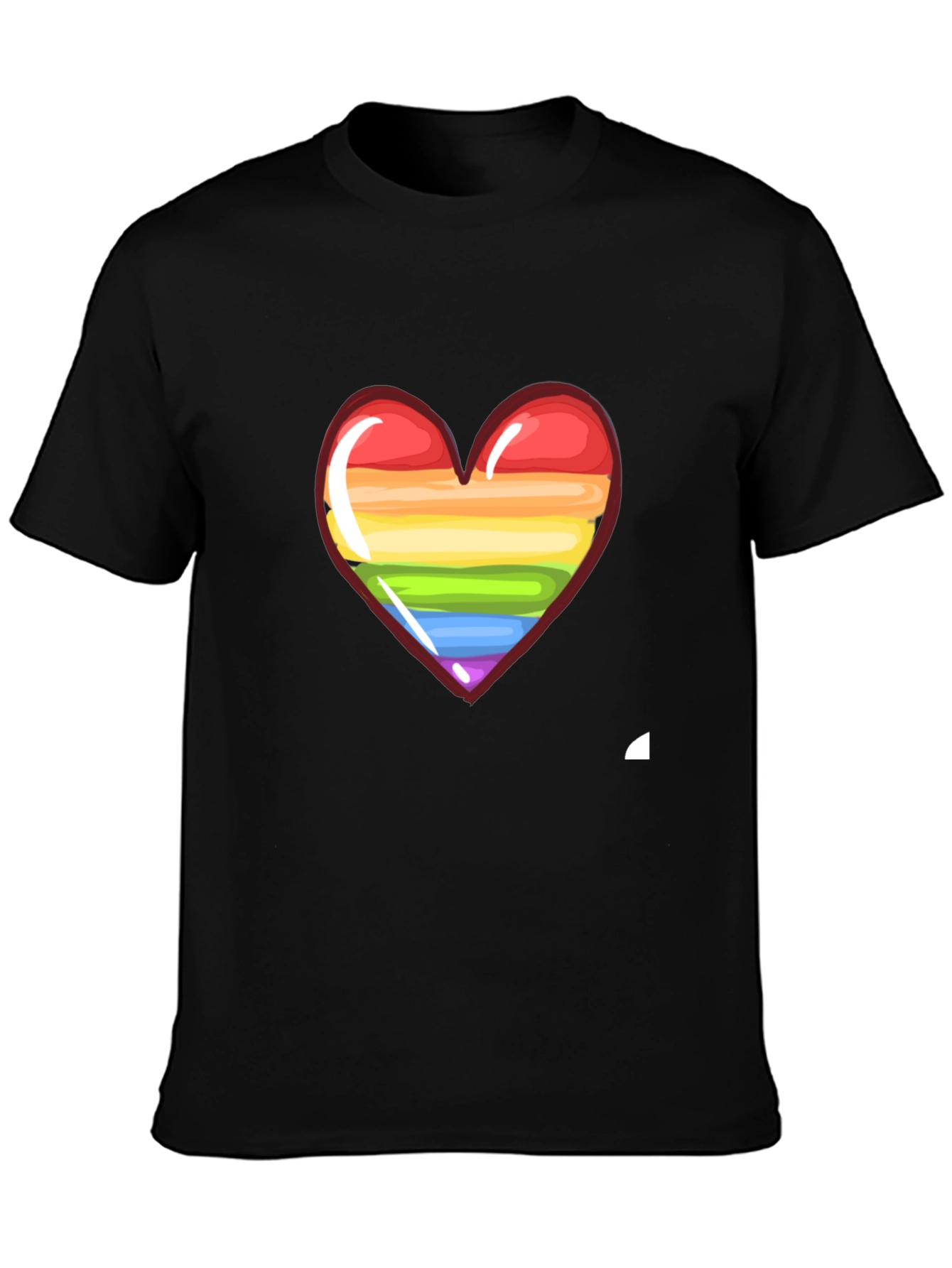 LGBT Pride Heart Graphic Tee - Black