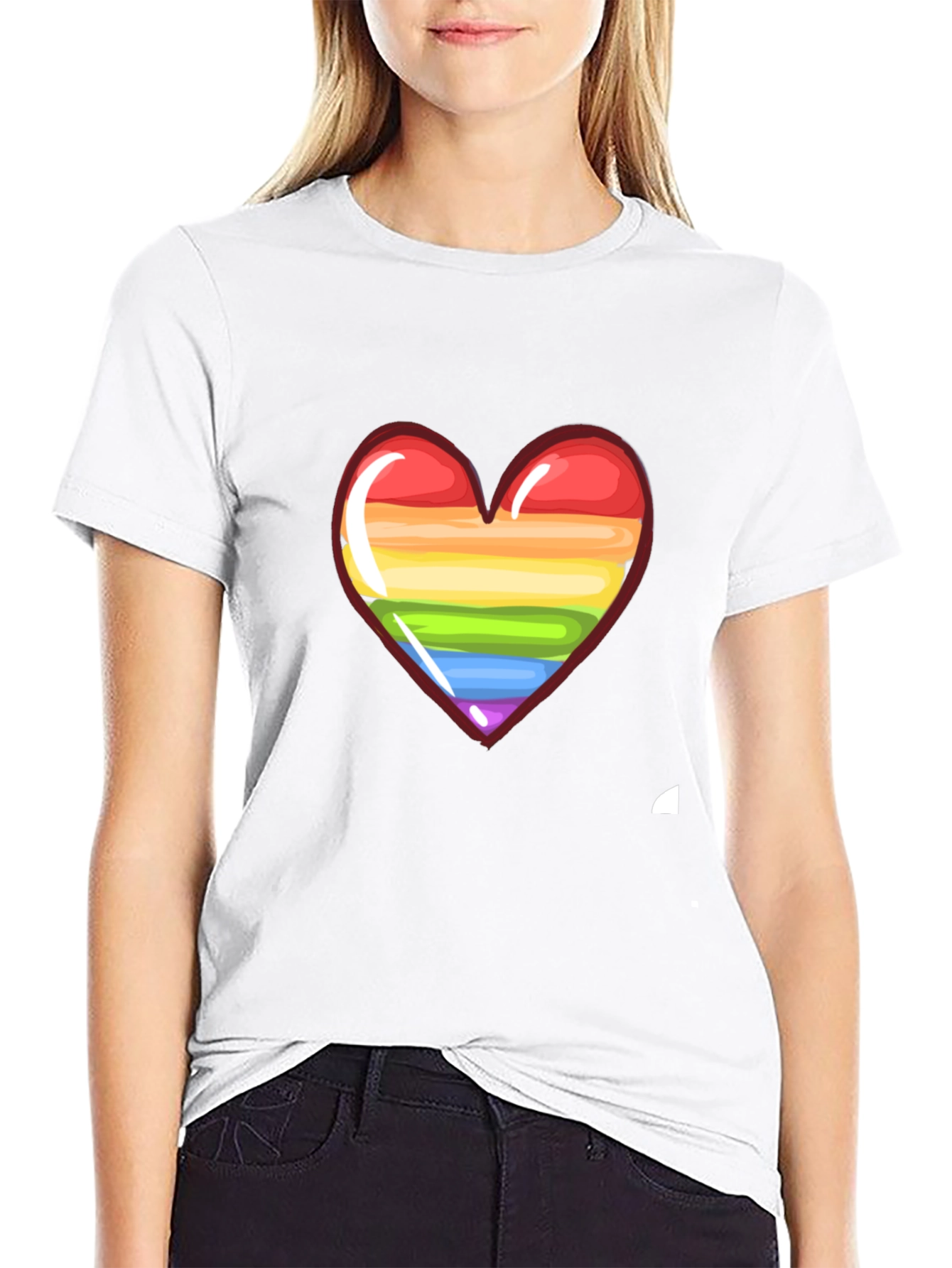 LGBT Pride Heart Graphic Tee - Black