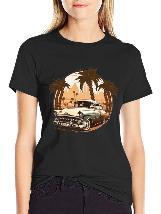 Classic Car & Palm Trees T-Shirt