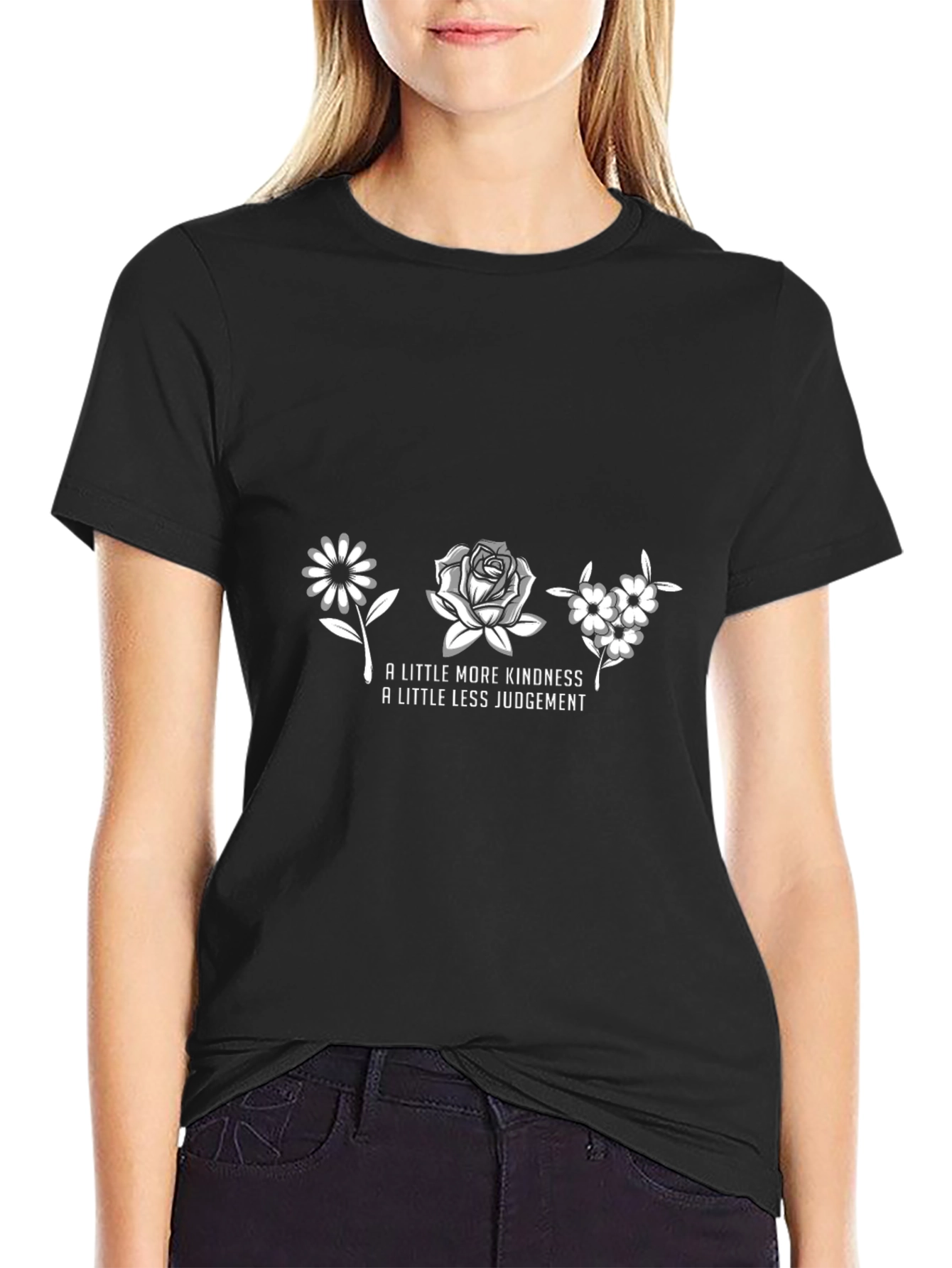 Kindness & Less Judgement Black T-Shirt