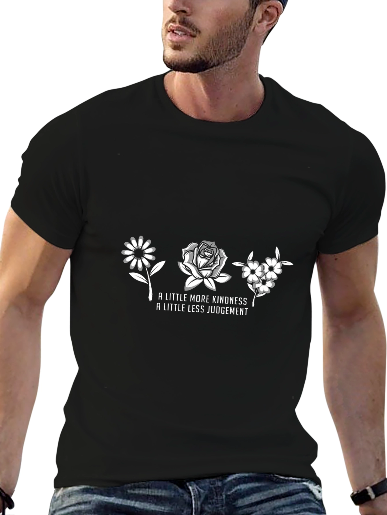 Kindness & Less Judgement Black T-Shirt
