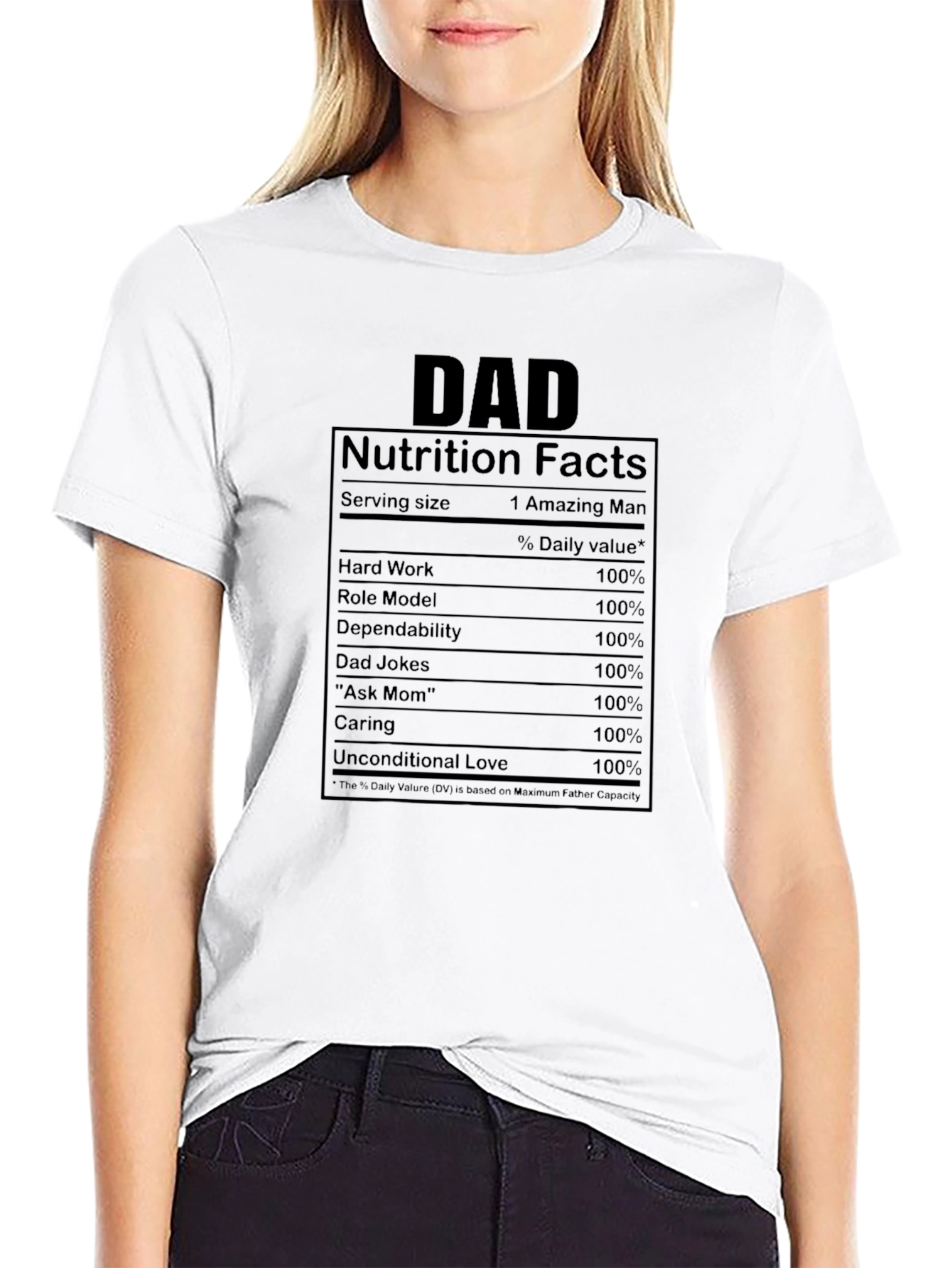 Dad Nutrition Facts Black Graphic Tee