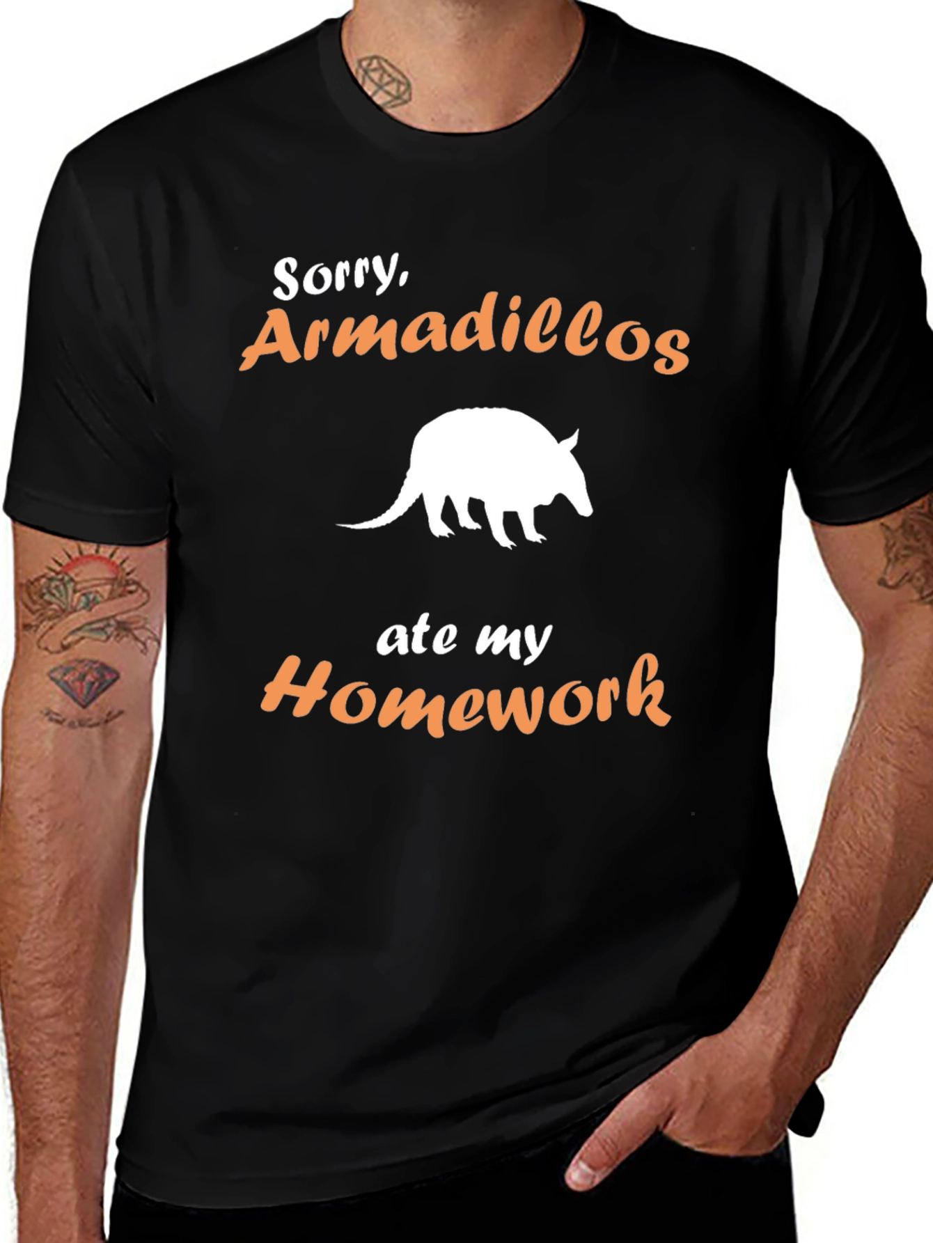 Armadillo Homework T-Shirt - Funny Animal Tee