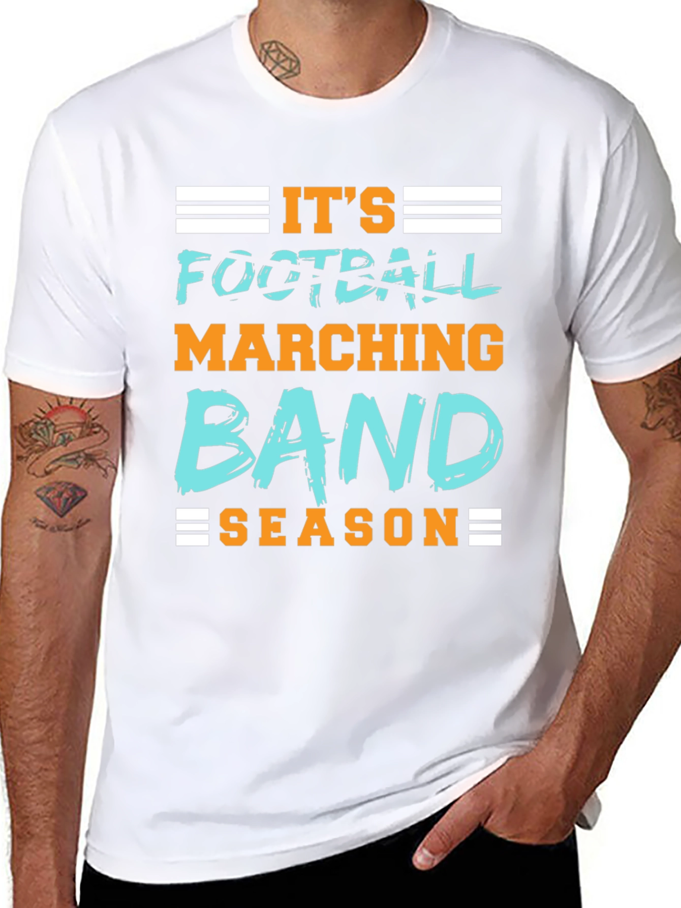 Its Football Marching Band Season Graphic Tee