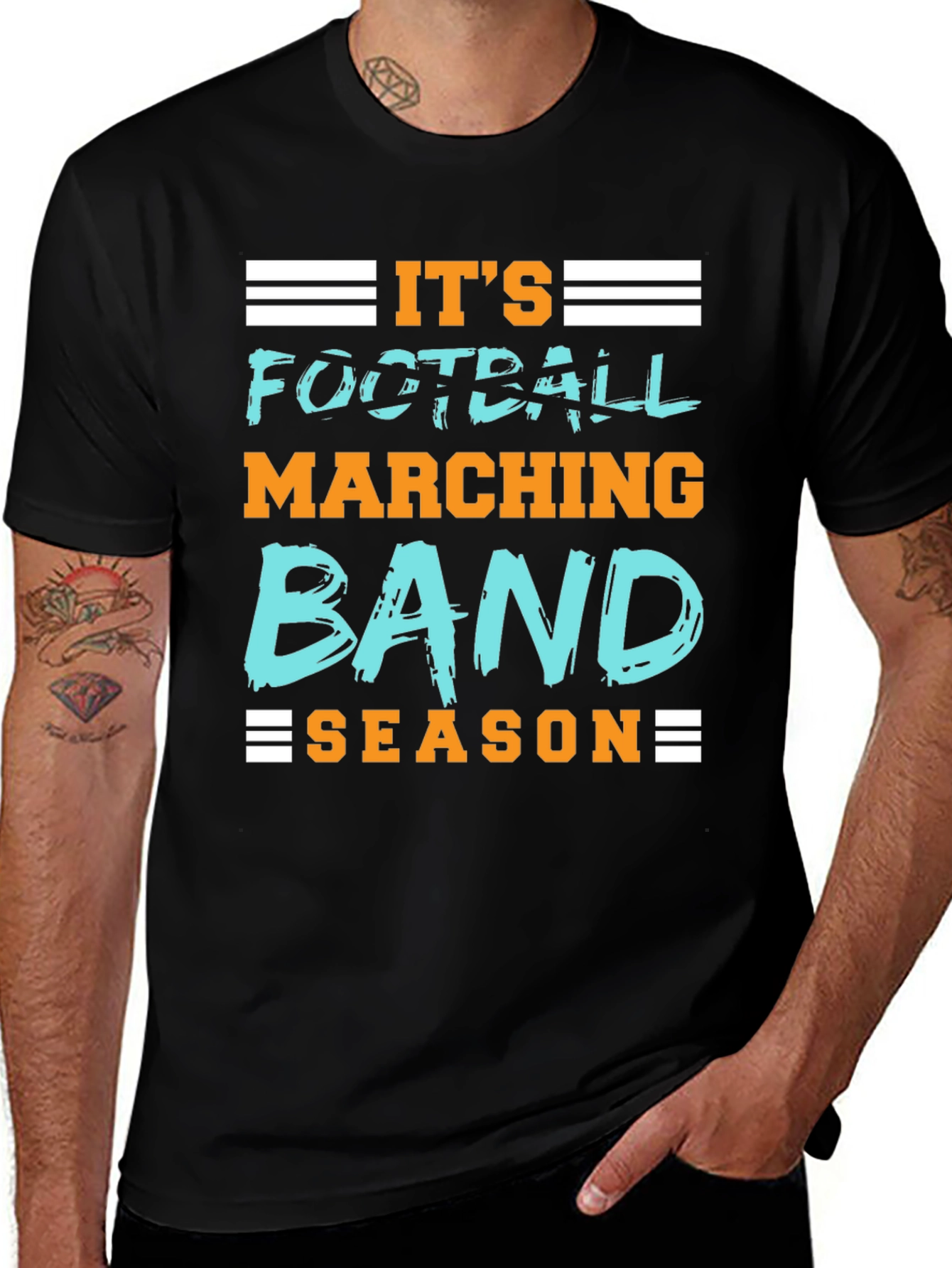 Its Football Marching Band Season Graphic Tee