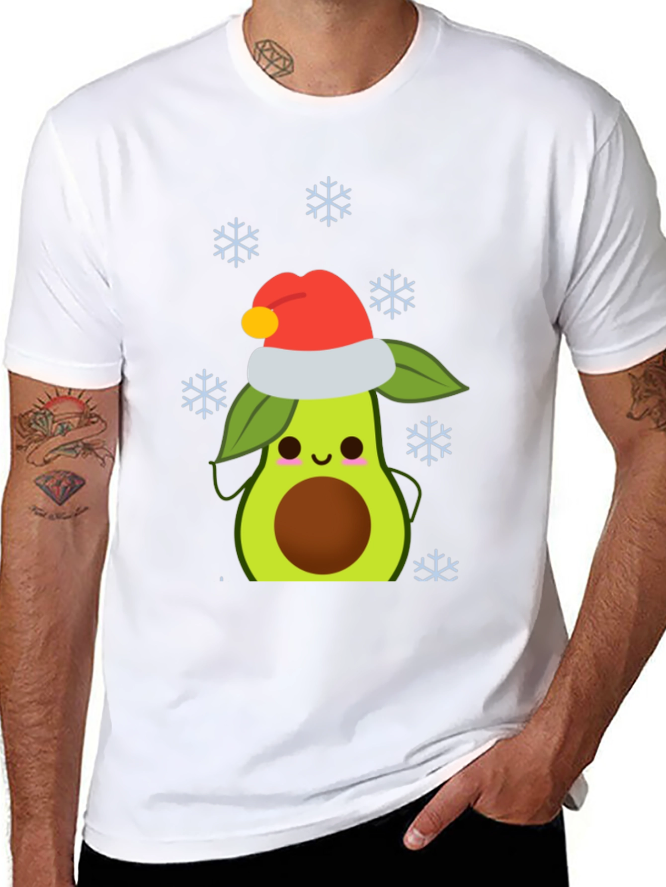 Christmas Avocado Santa T-Shirt