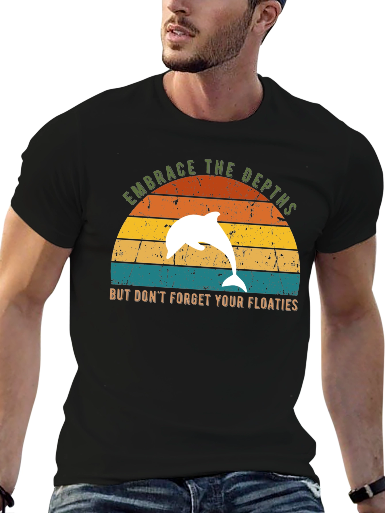 Embrace the Depths Dolphin Graphic T-Shirt