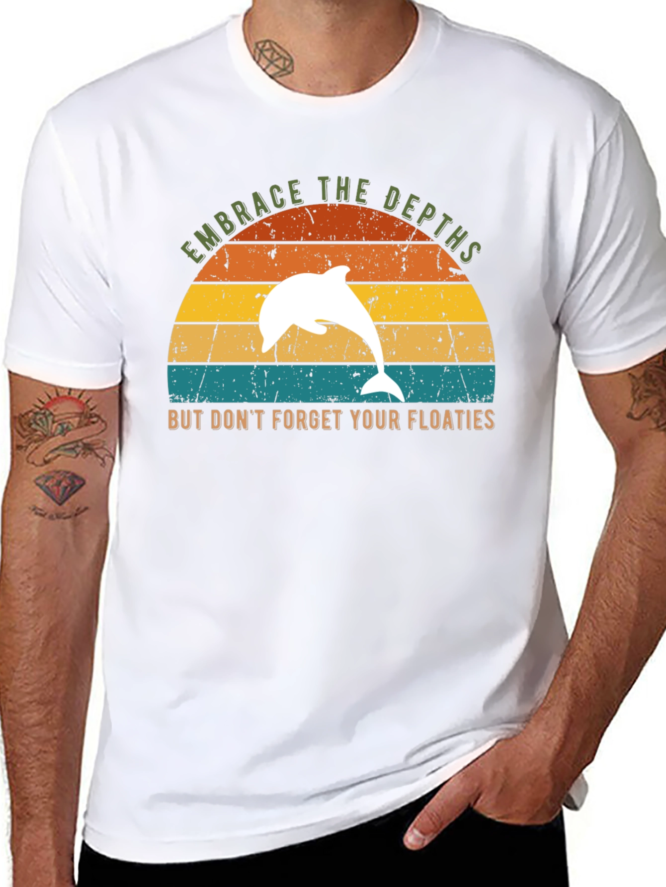 Embrace the Depths Dolphin Graphic T-Shirt