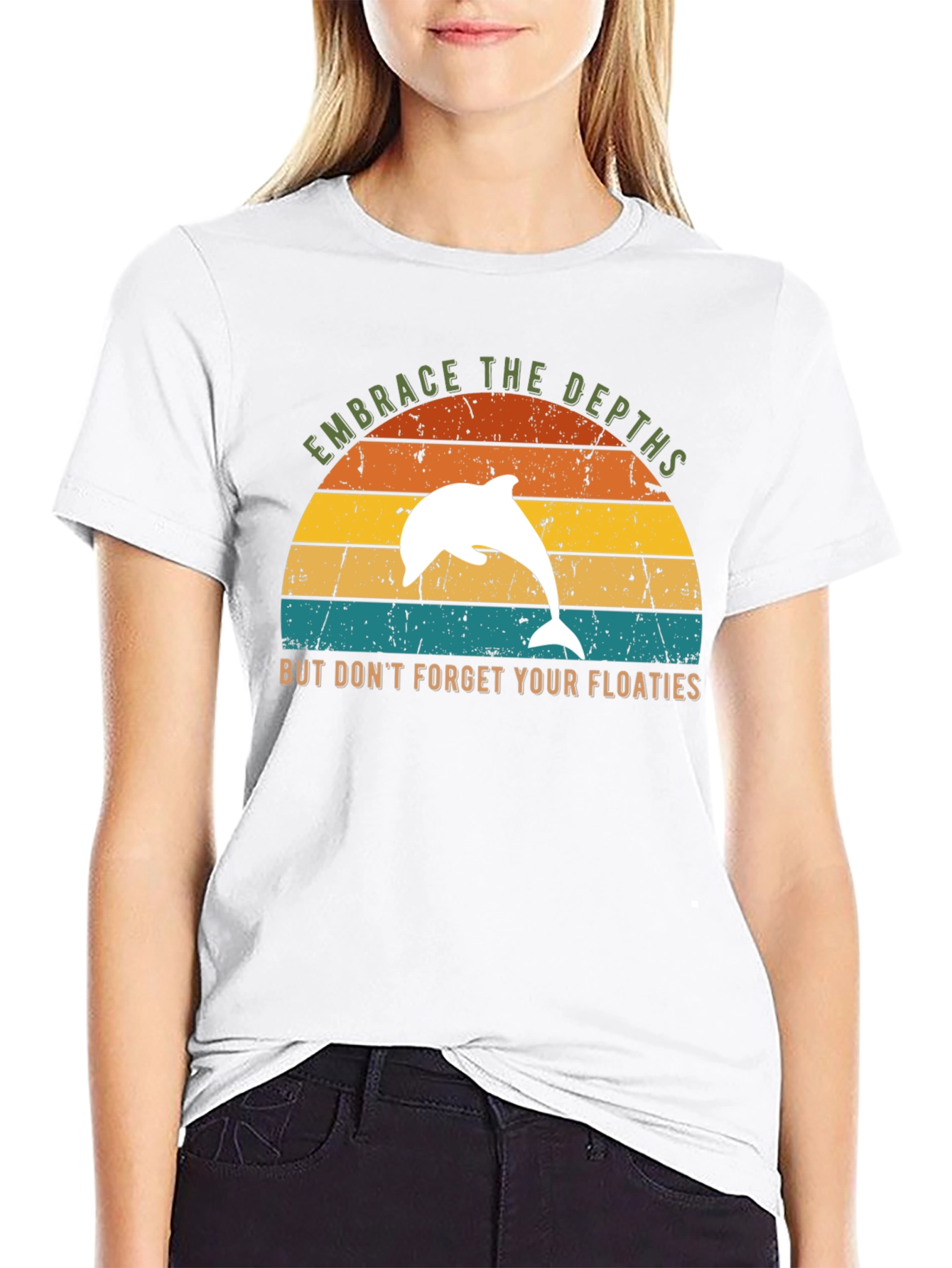 Embrace the Depths Dolphin Graphic T-Shirt