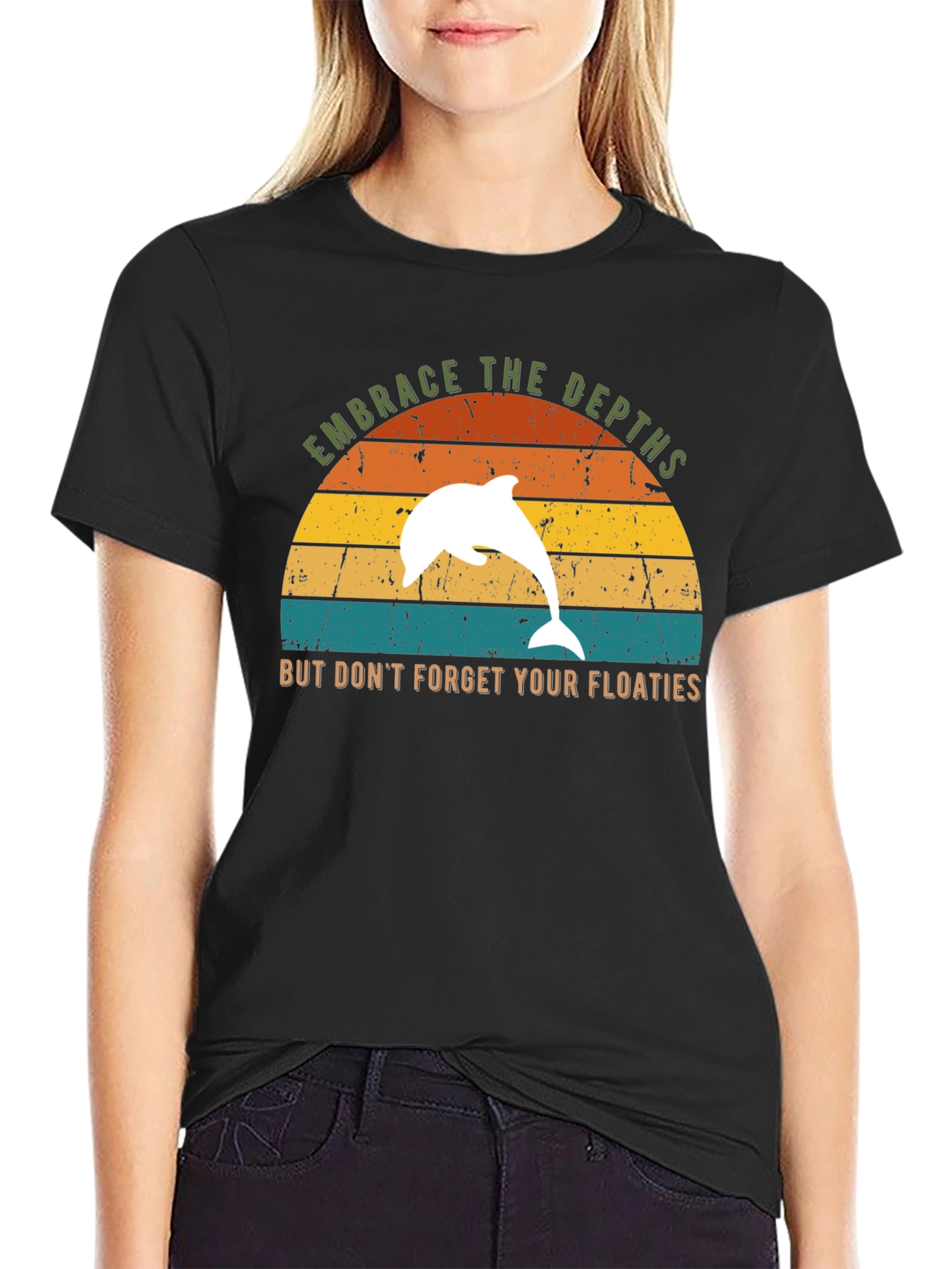Embrace the Depths Dolphin Graphic T-Shirt
