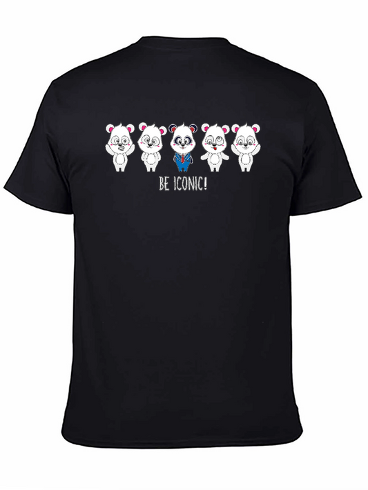 Be Iconic Panda Graphic Tee - Black Cotton Blend