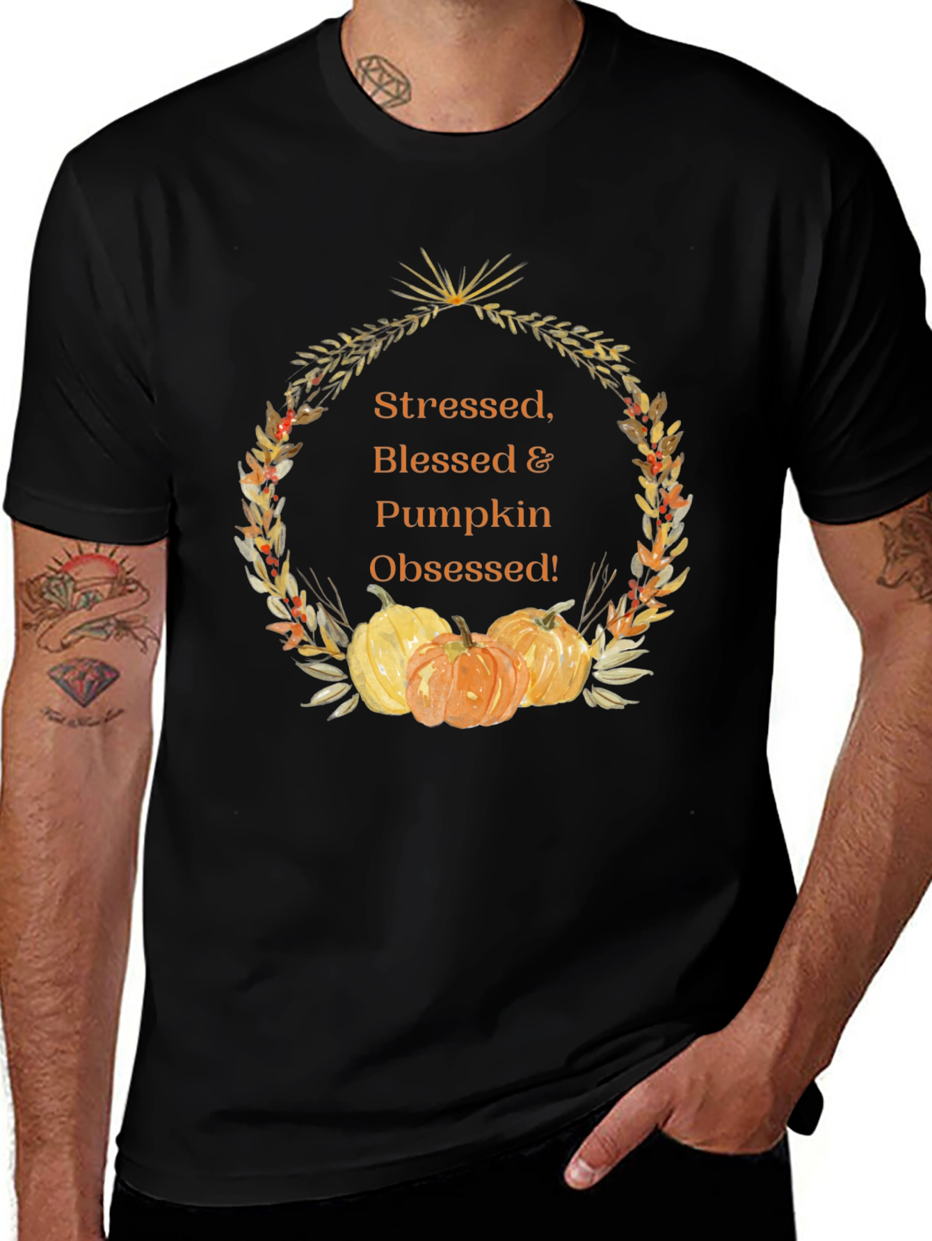 Stressed Blessed & Pumpkin Obsessed Graphic Tee