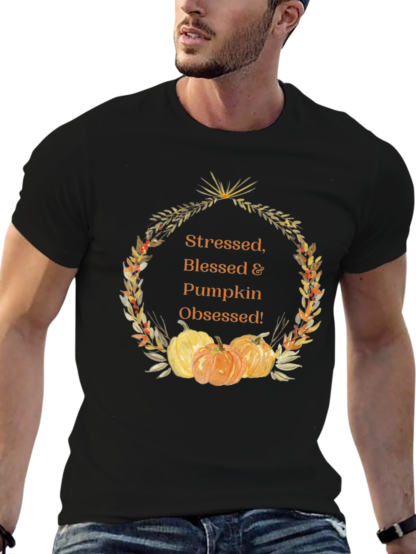 Stressed Blessed & Pumpkin Obsessed Graphic Tee