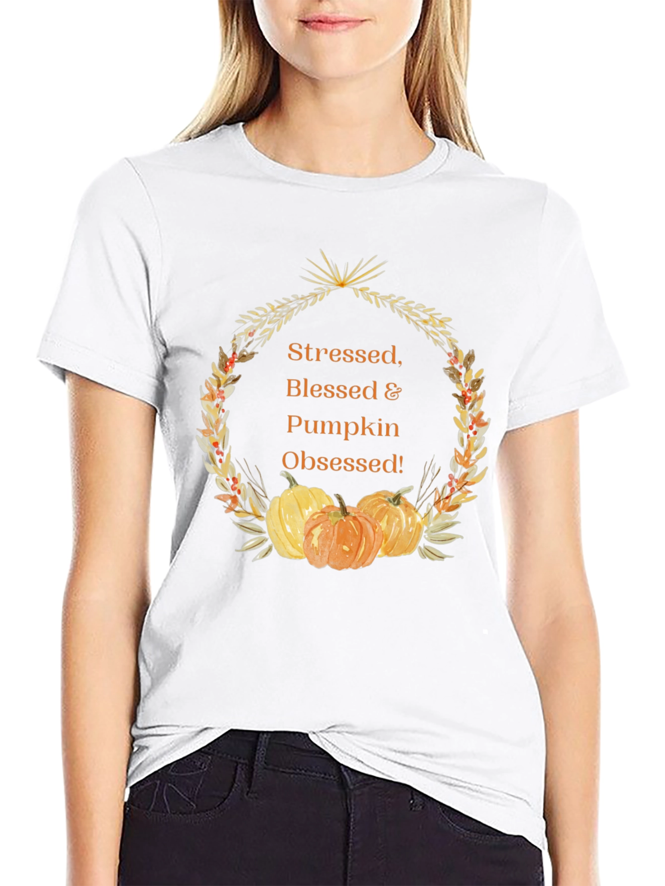 Stressed Blessed & Pumpkin Obsessed Graphic Tee