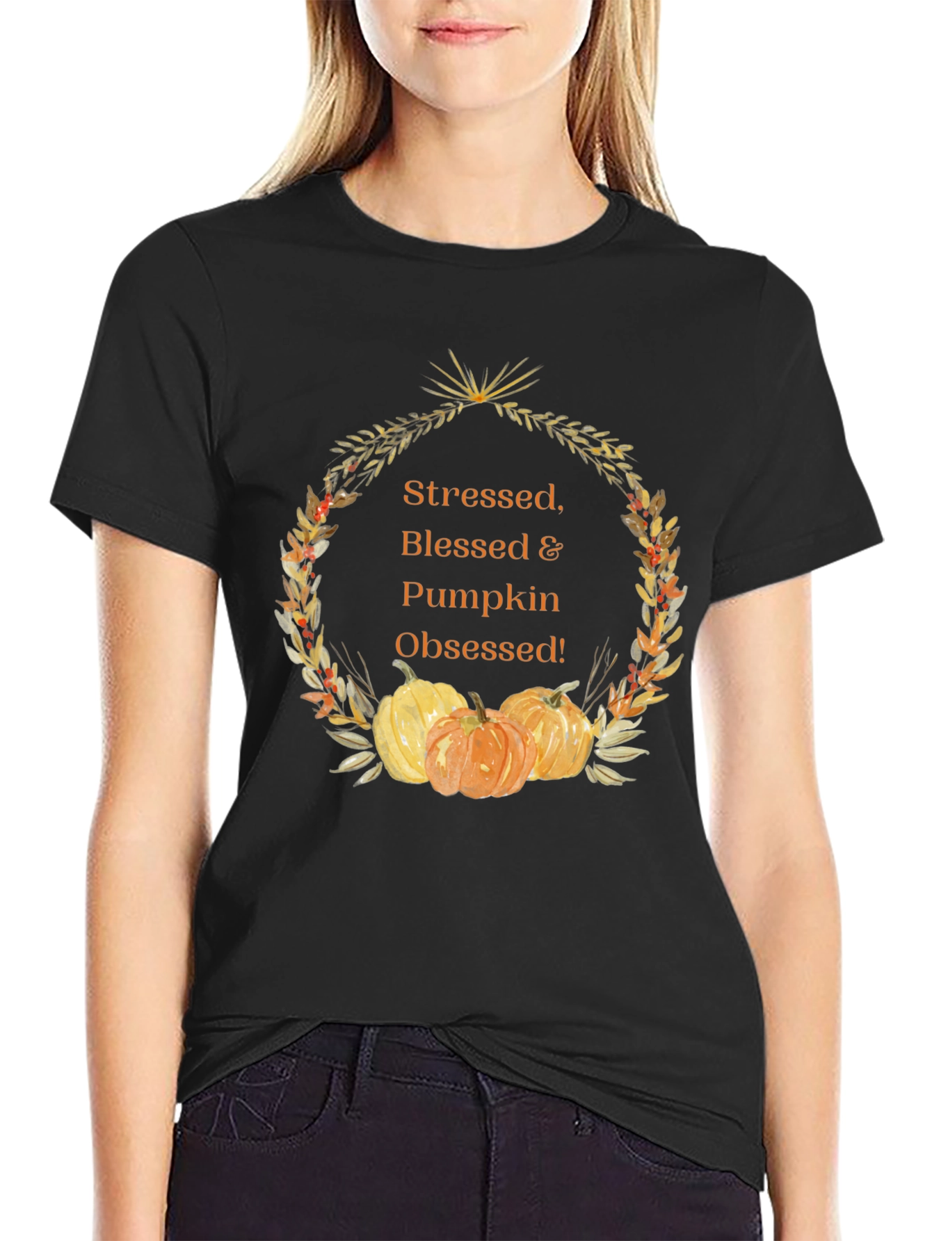Stressed Blessed & Pumpkin Obsessed Graphic Tee