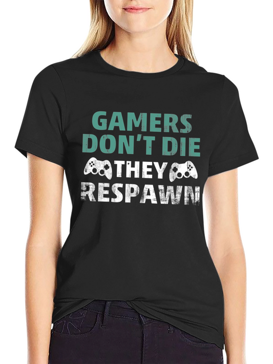 Gamer Respawn Graphic T-Shirt - Black