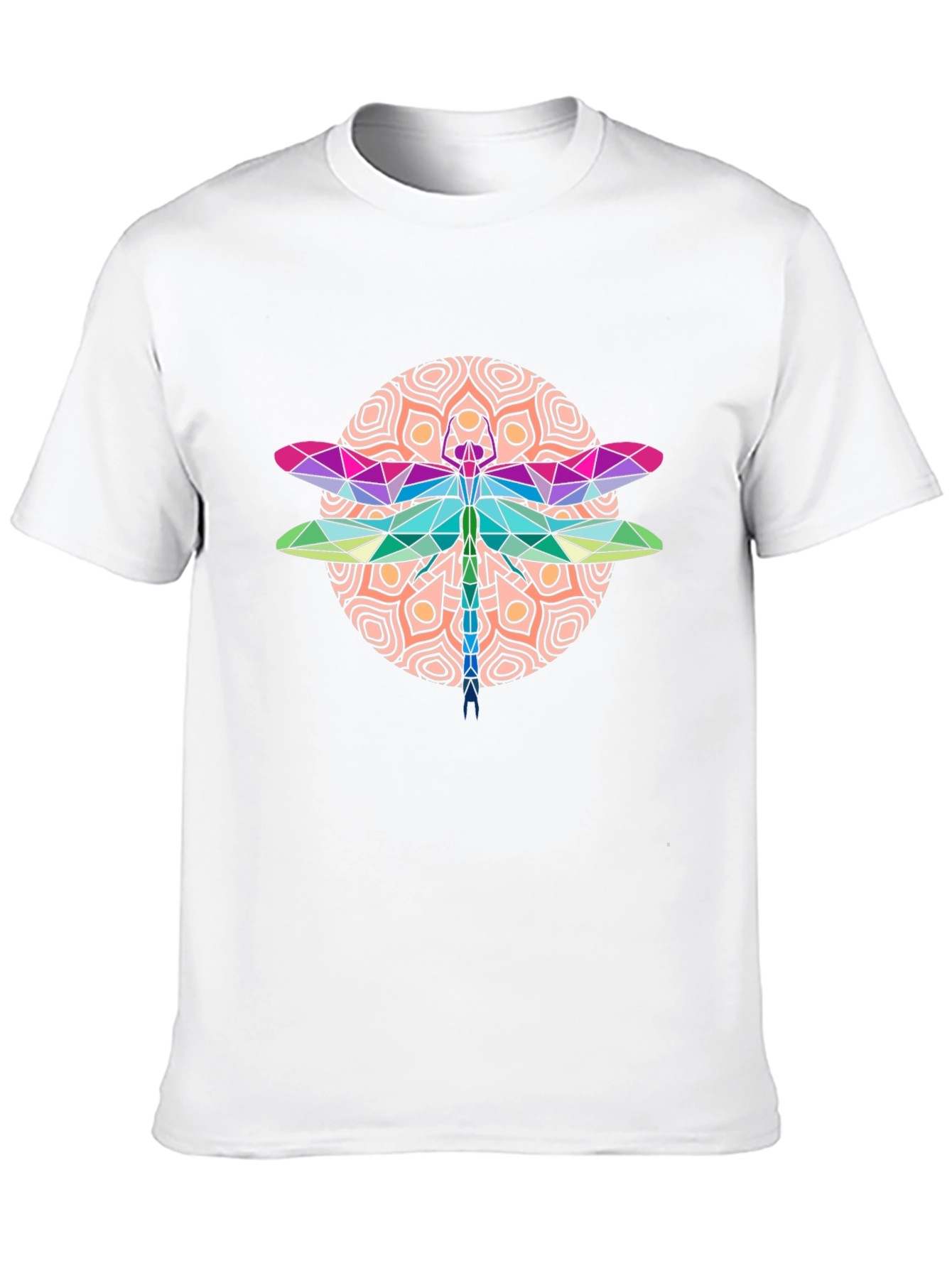 Geometric Dragonfly Graphic Tee - Black