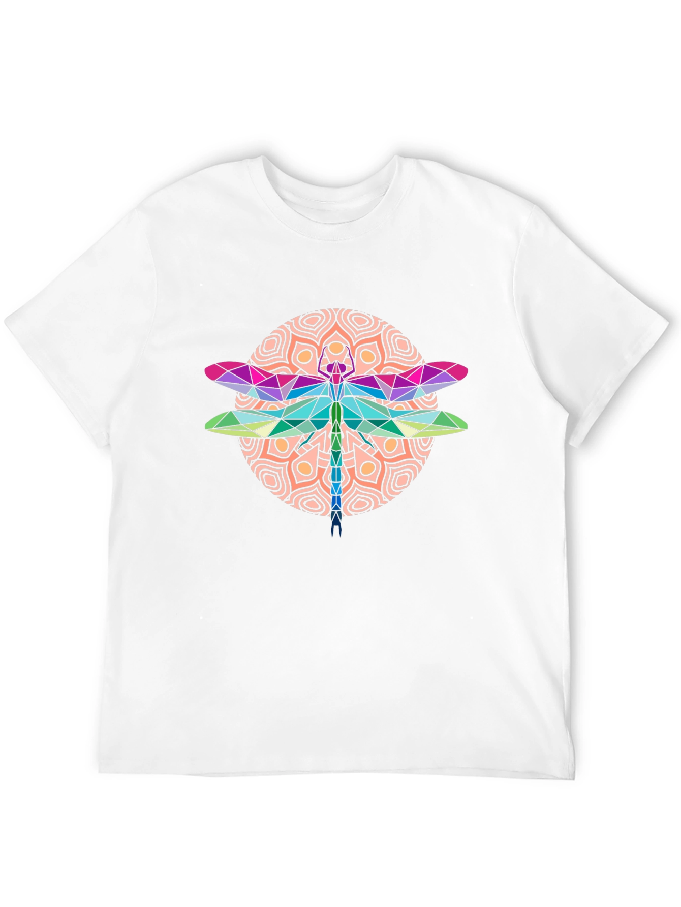 Geometric Dragonfly Graphic Tee - Black